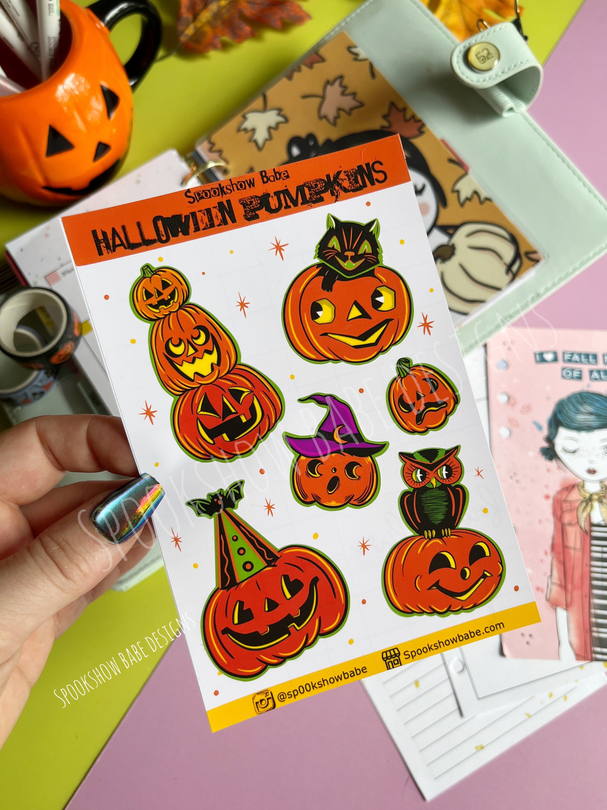 Vintage Halloween Jack 'o Lantern Sticker Sheet