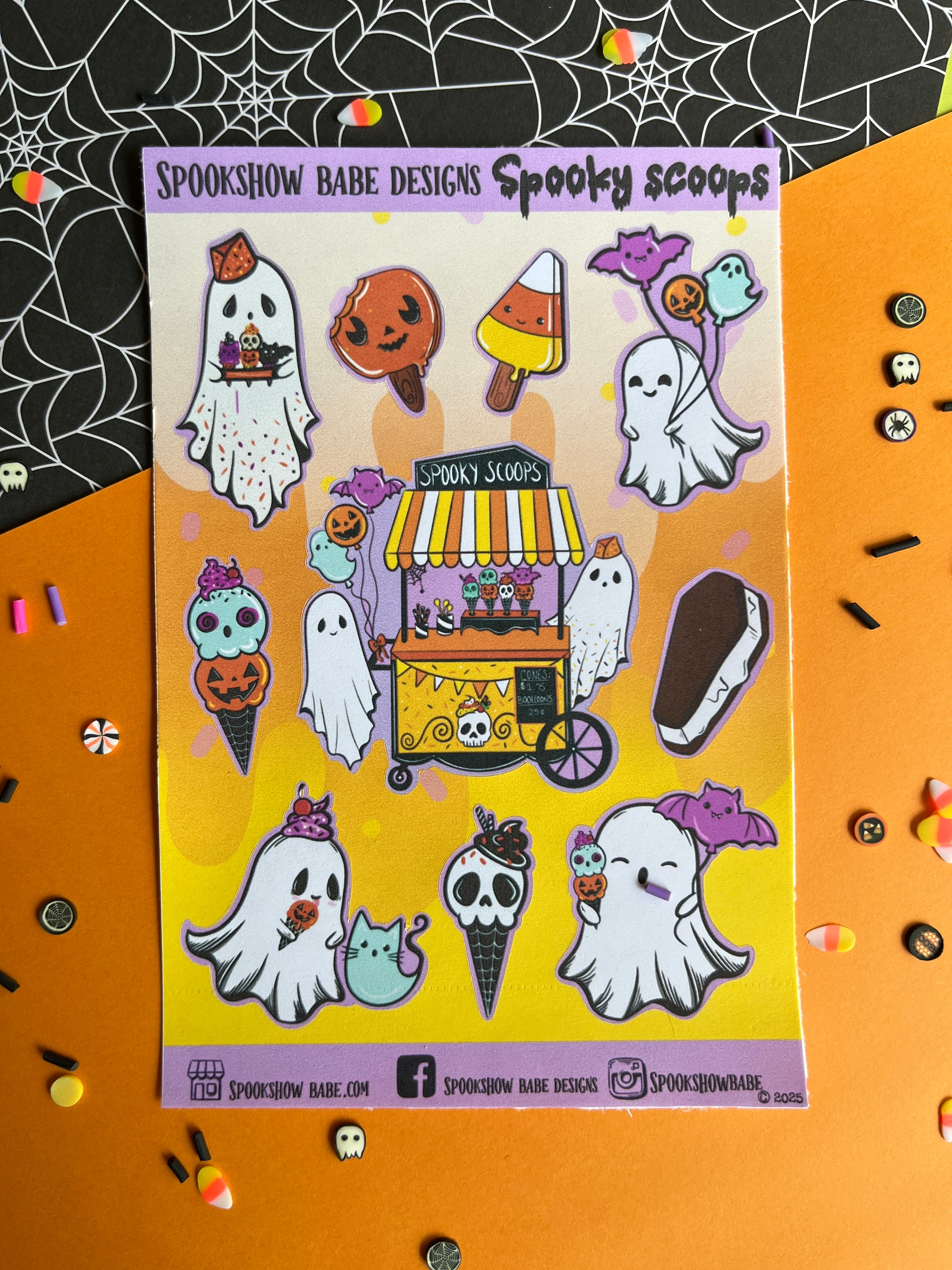 Spooky Scoops Vinyl Sticker Sheet
