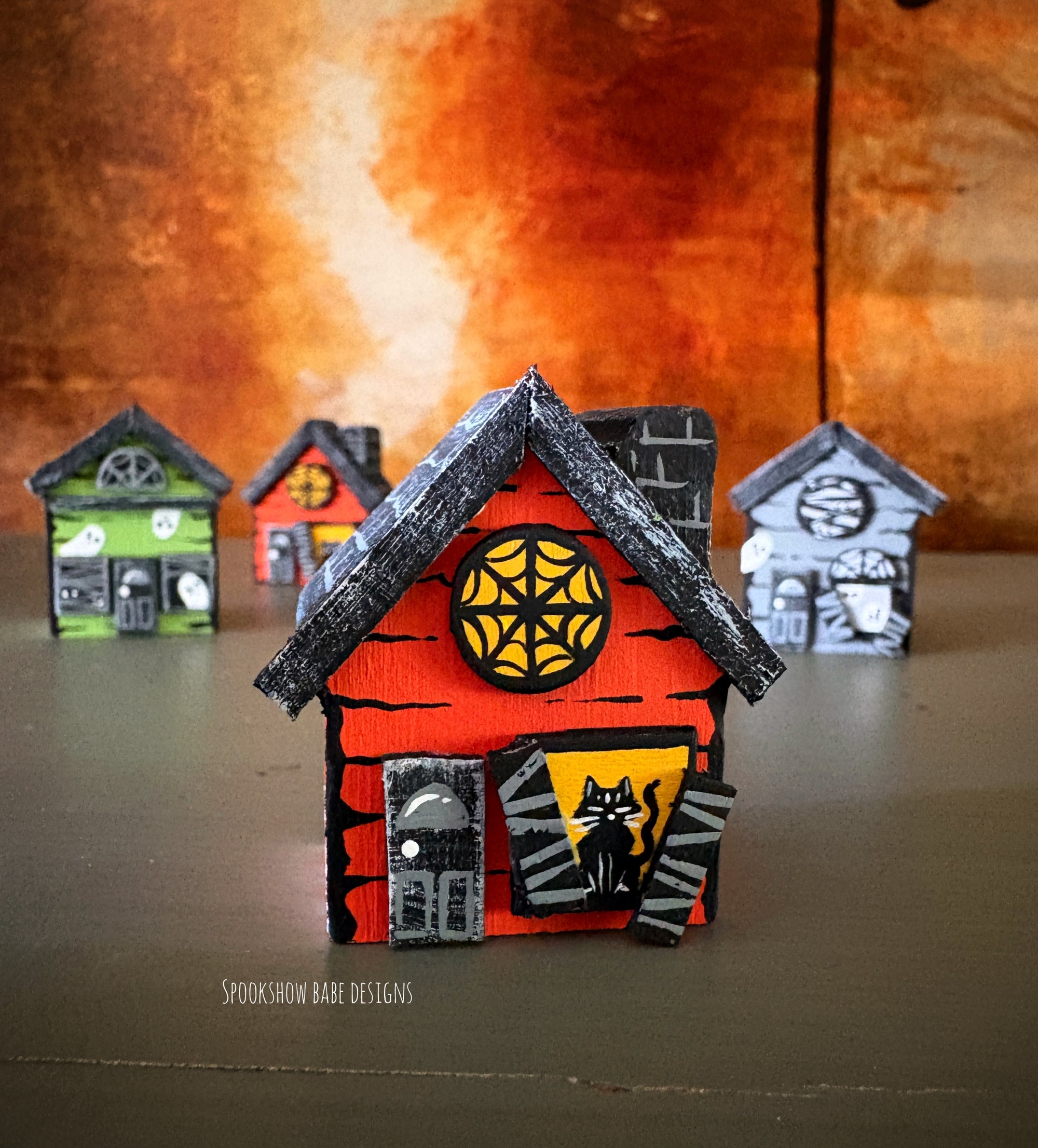 Miniature orange Haunted House