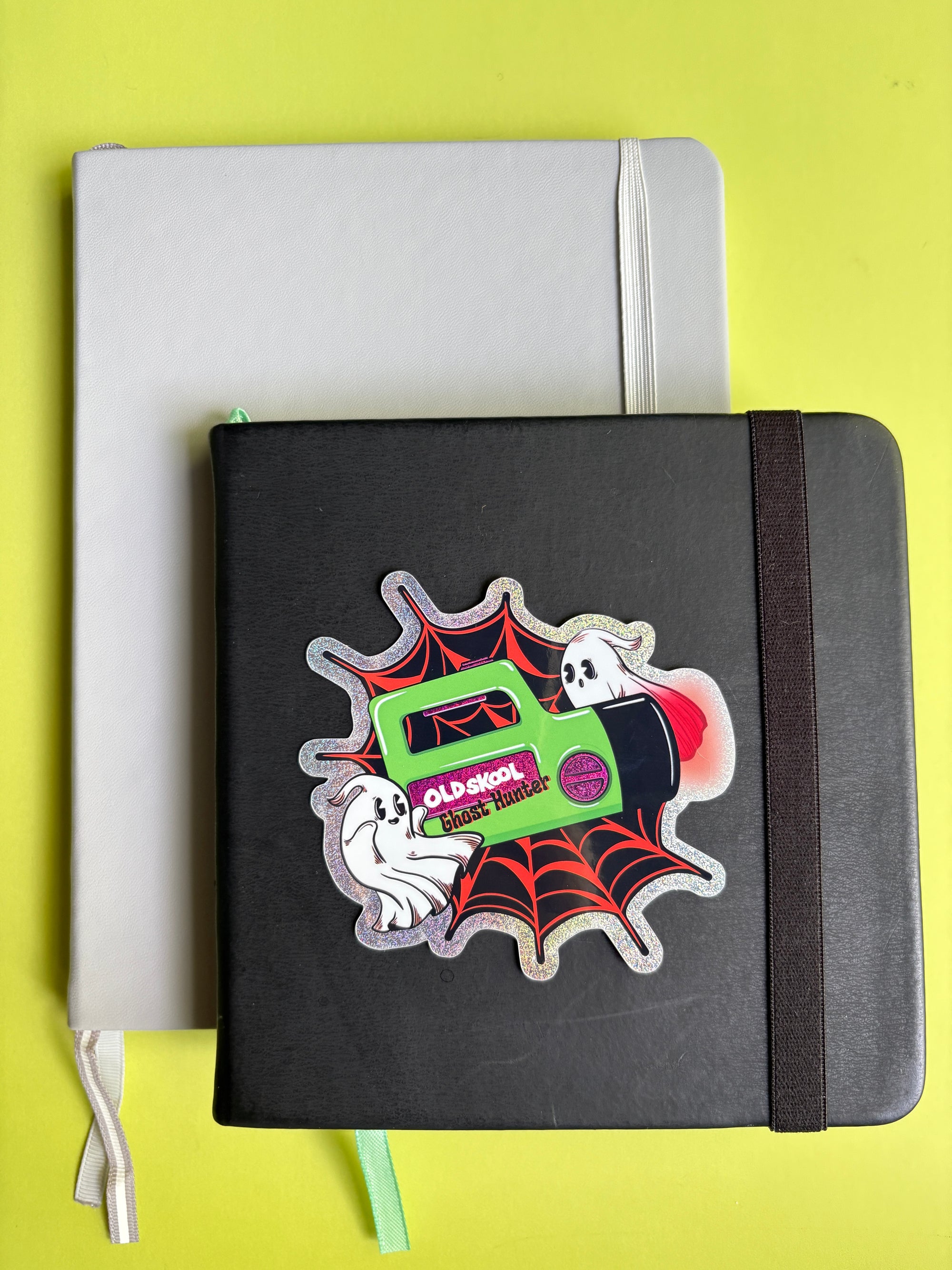 Old Skool Ghost Hunter Glitter Sticker