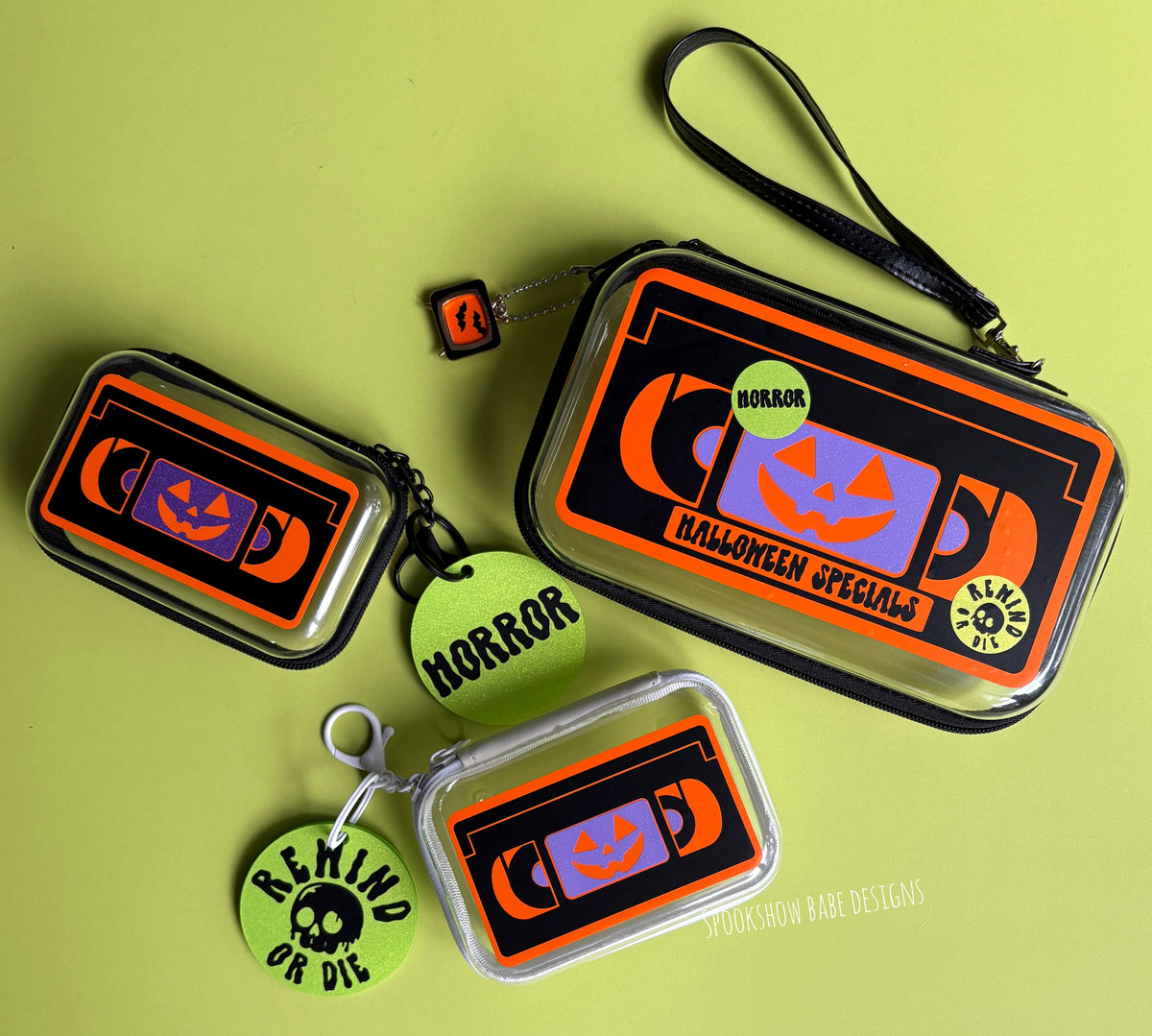 Retro Horror VHS Wristlet