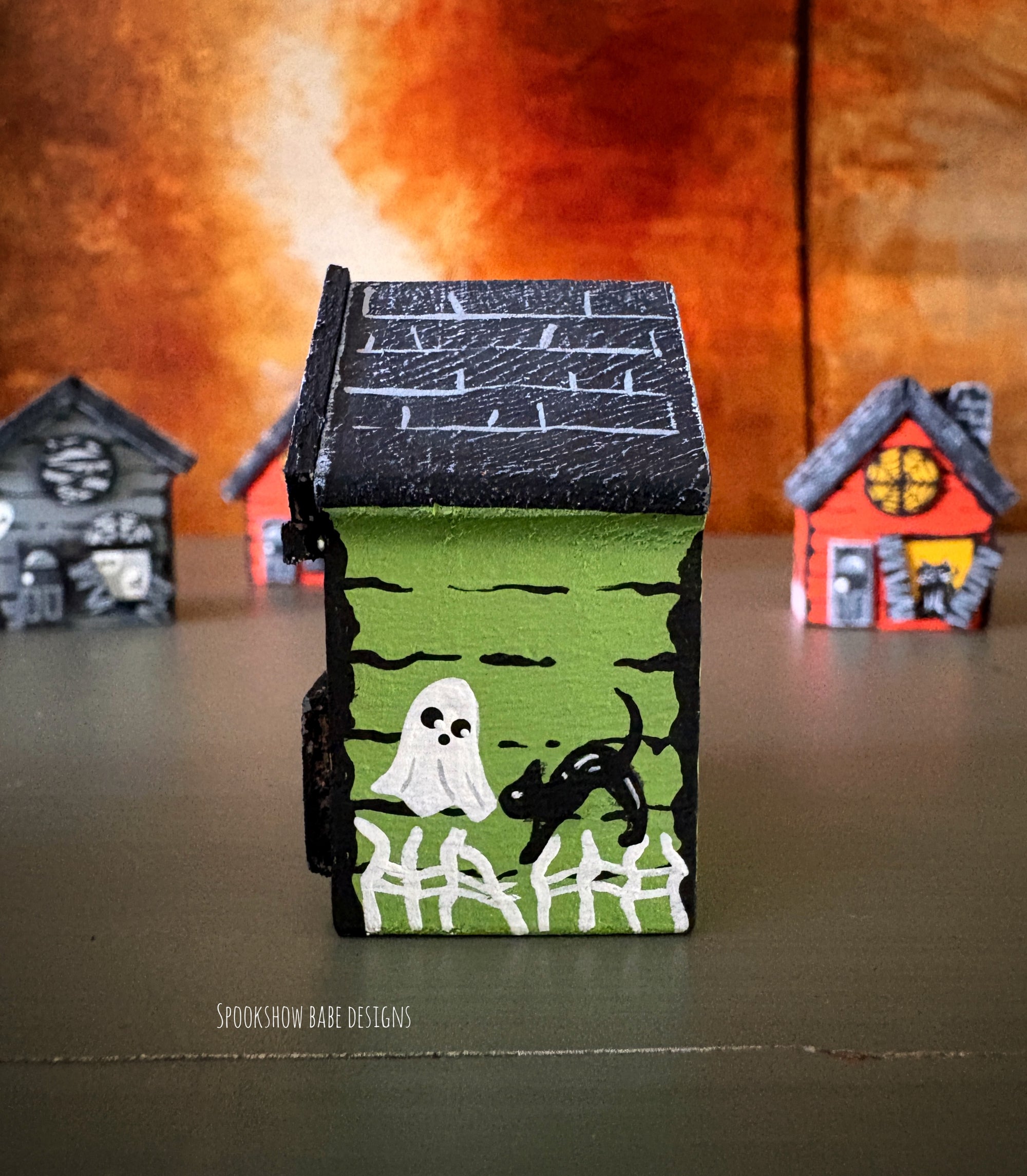Miniature green Haunted House