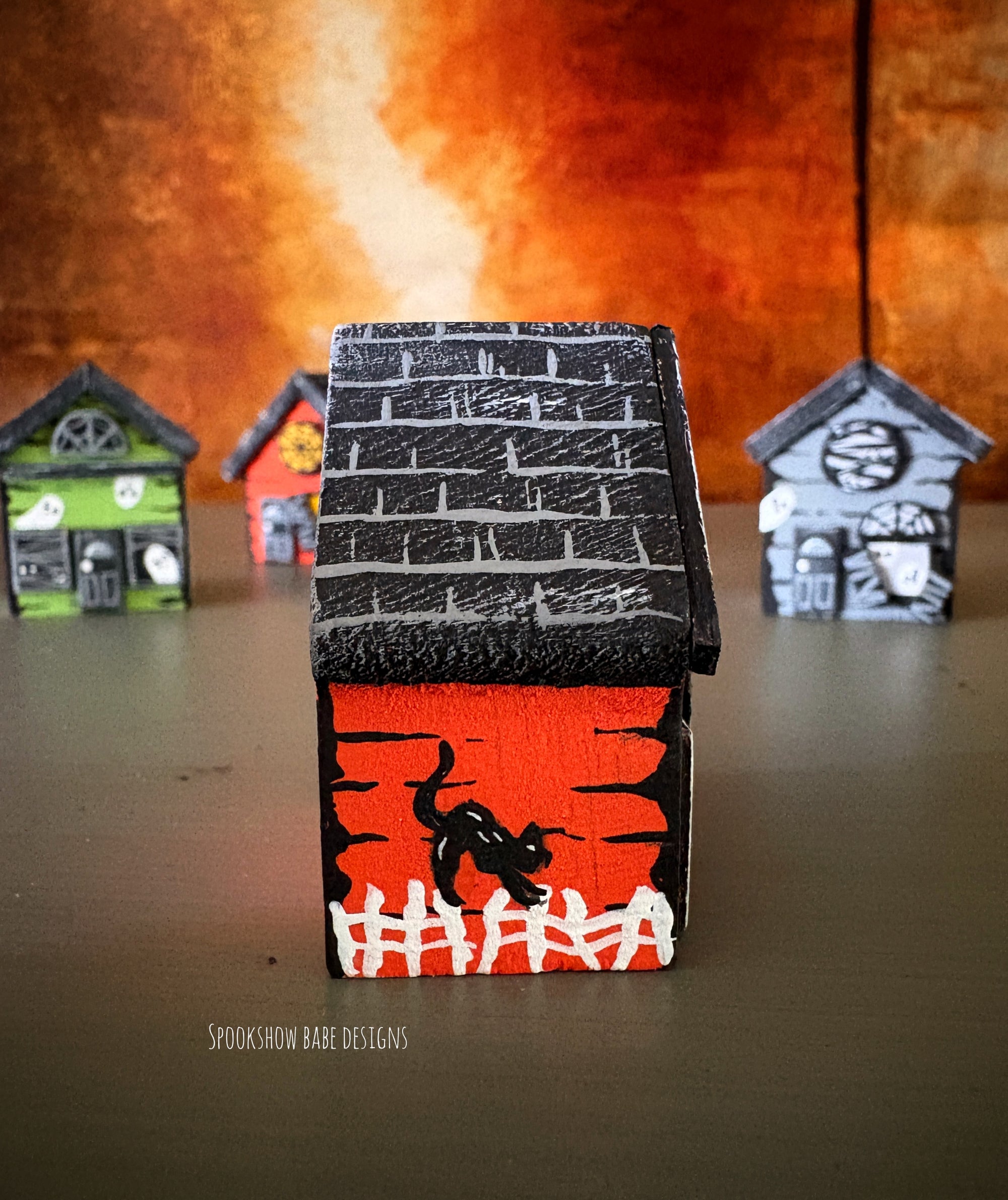 Miniature orange Haunted House