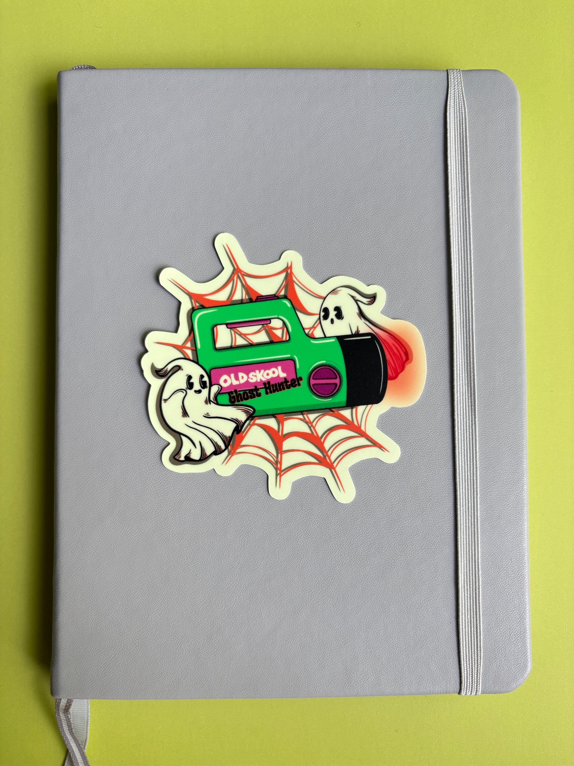 Old Skool Ghost Hunter Glow In The Dark Sticker
