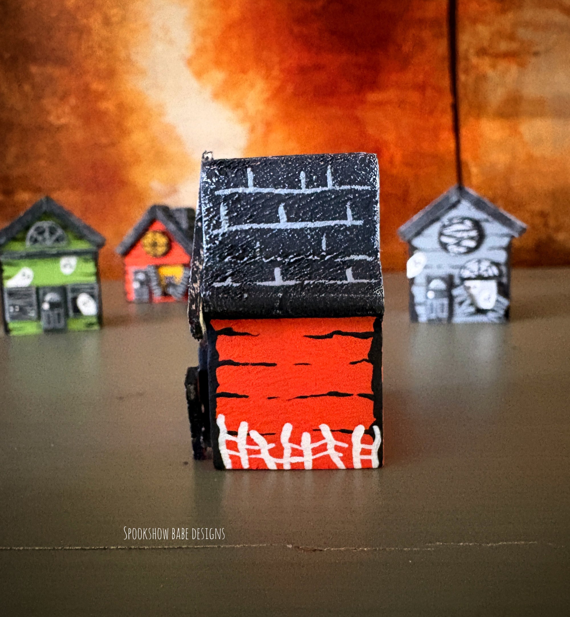 Miniature orange Haunted House
