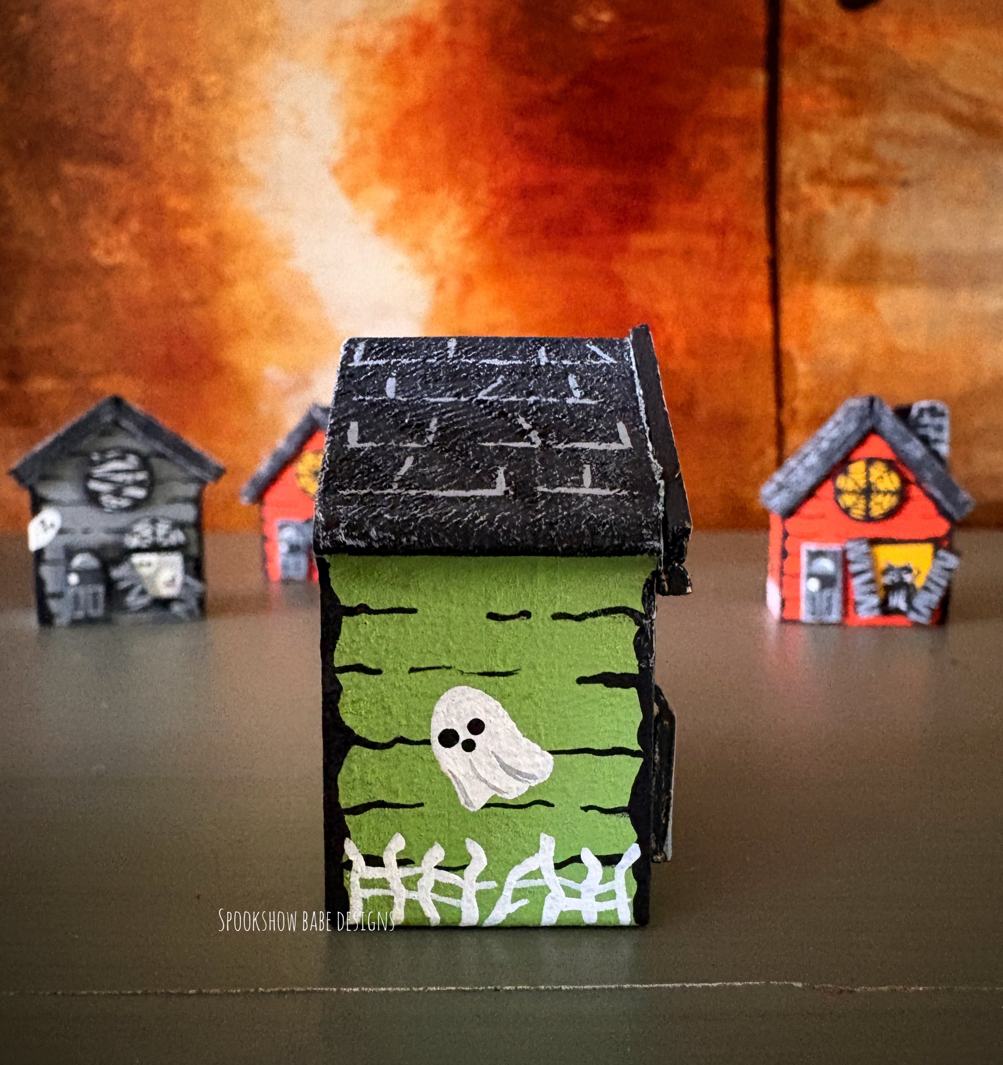 Miniature green Haunted House
