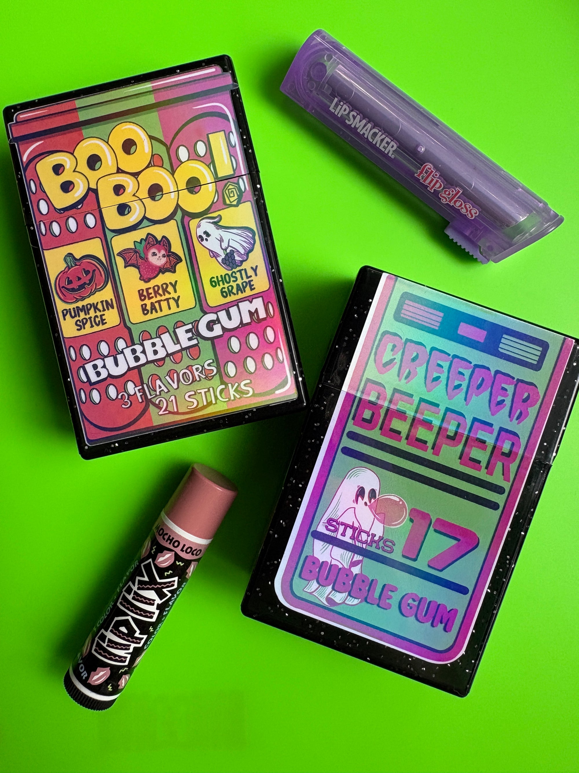 Boo Boo! Bubble Gum Flip Top Case