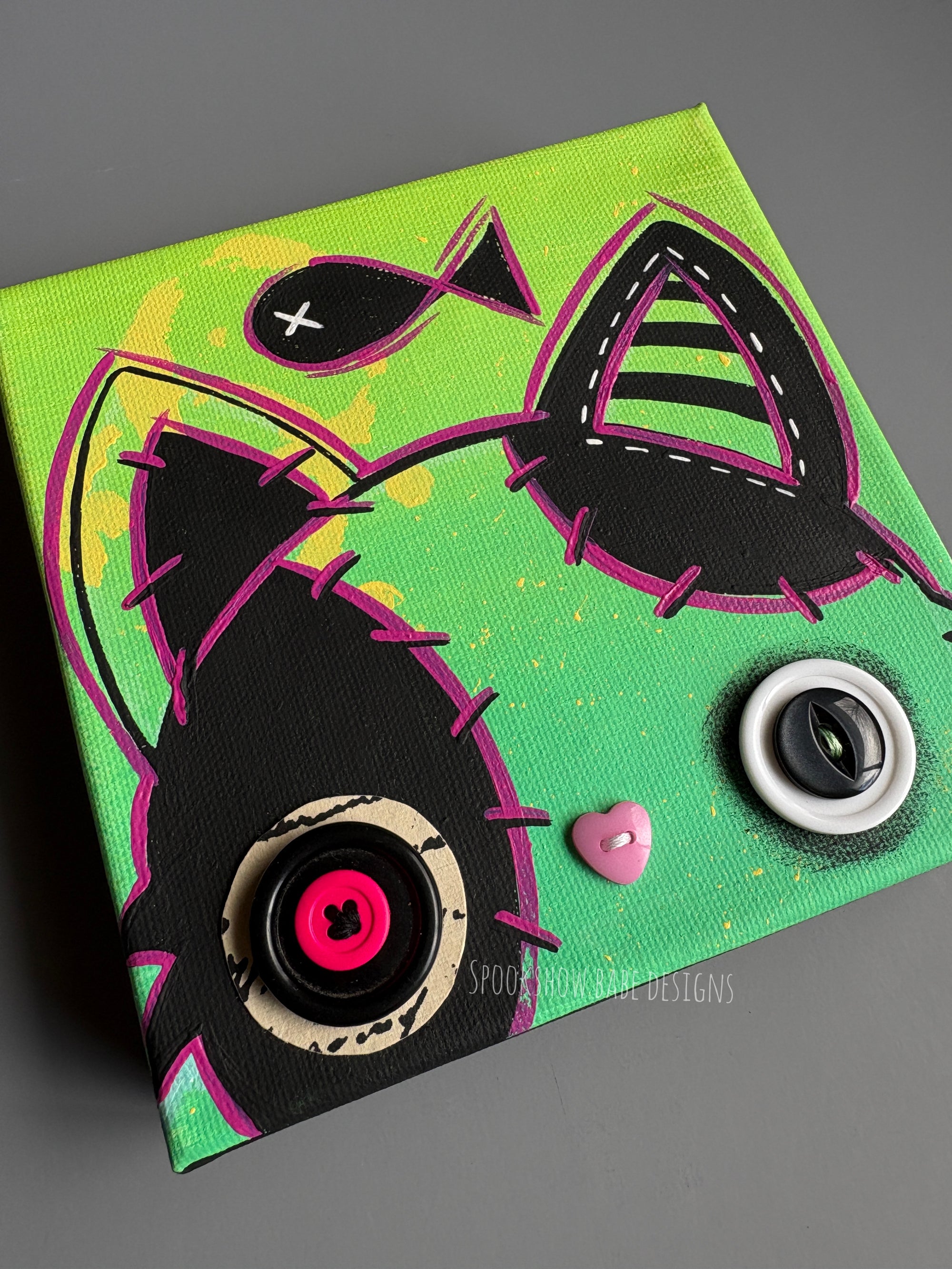 Original Canvas Kitty Painting 1