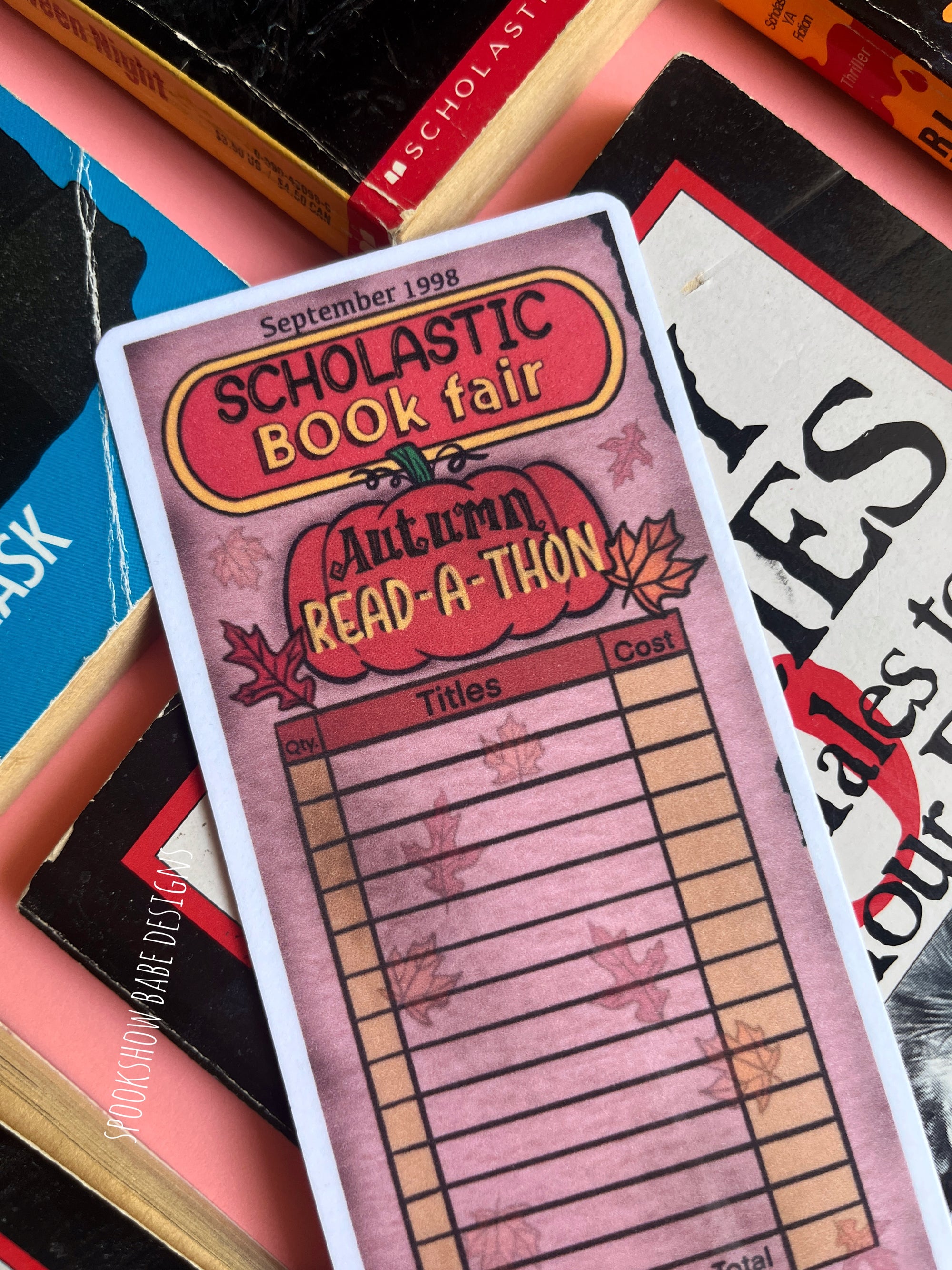 Autumn Read-A-Thon Scholastic Book Fair Order Form Bookmark