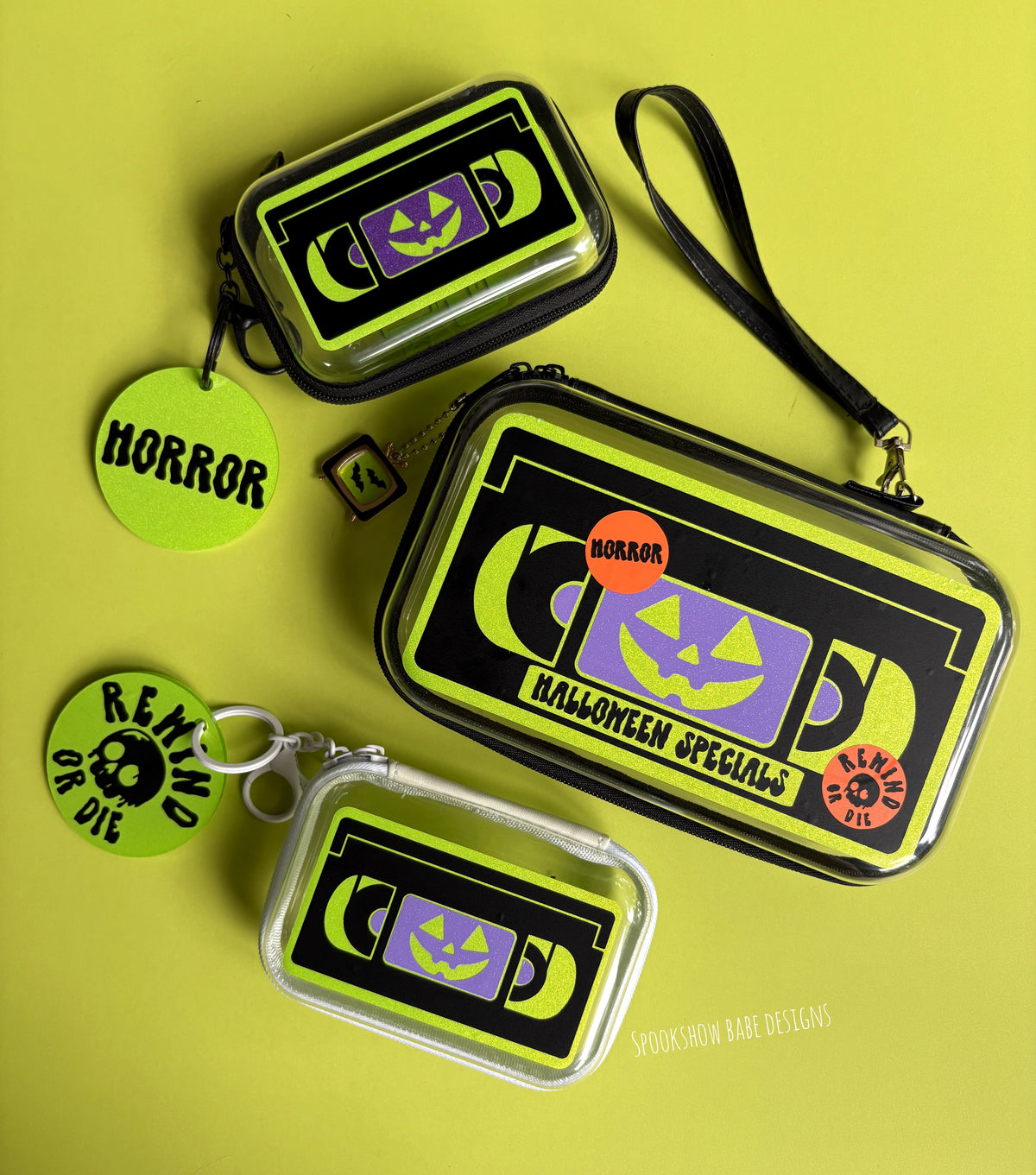 Retro Horror VHS Wristlet