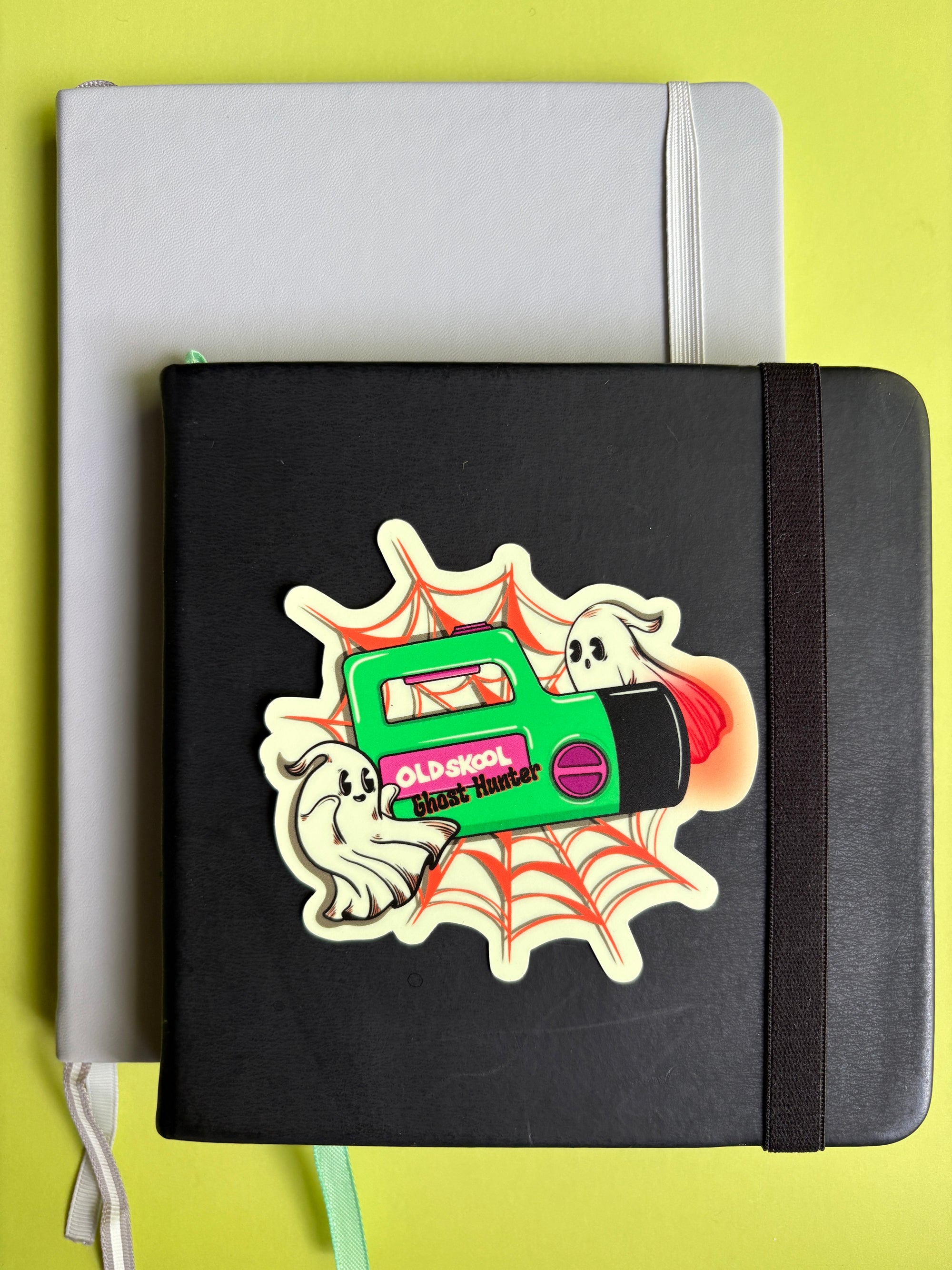 Old Skool Ghost Hunter Glow In The Dark Sticker