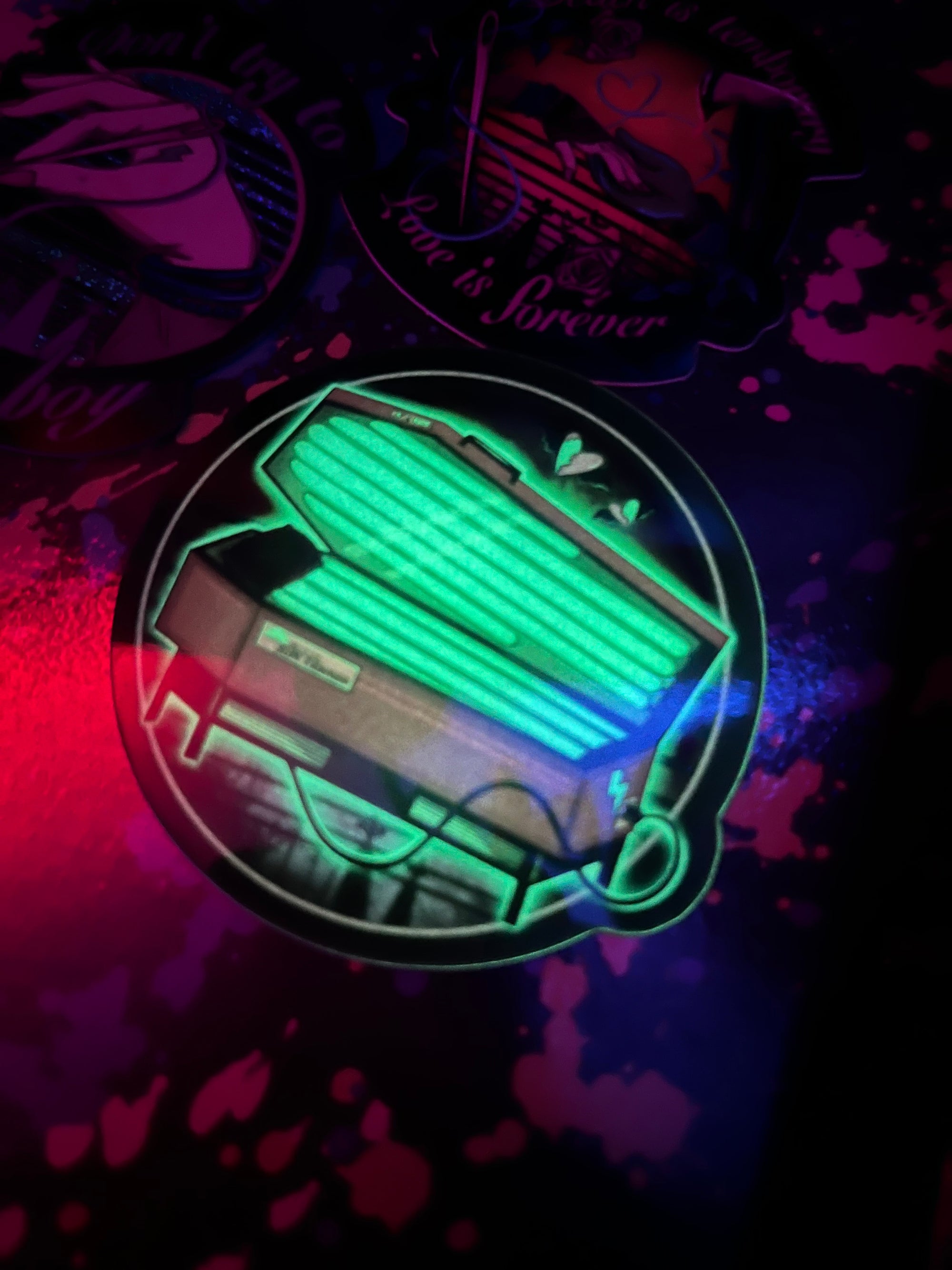 “Hiss of Life” Glow in the dark Coffin Tanner Sticker