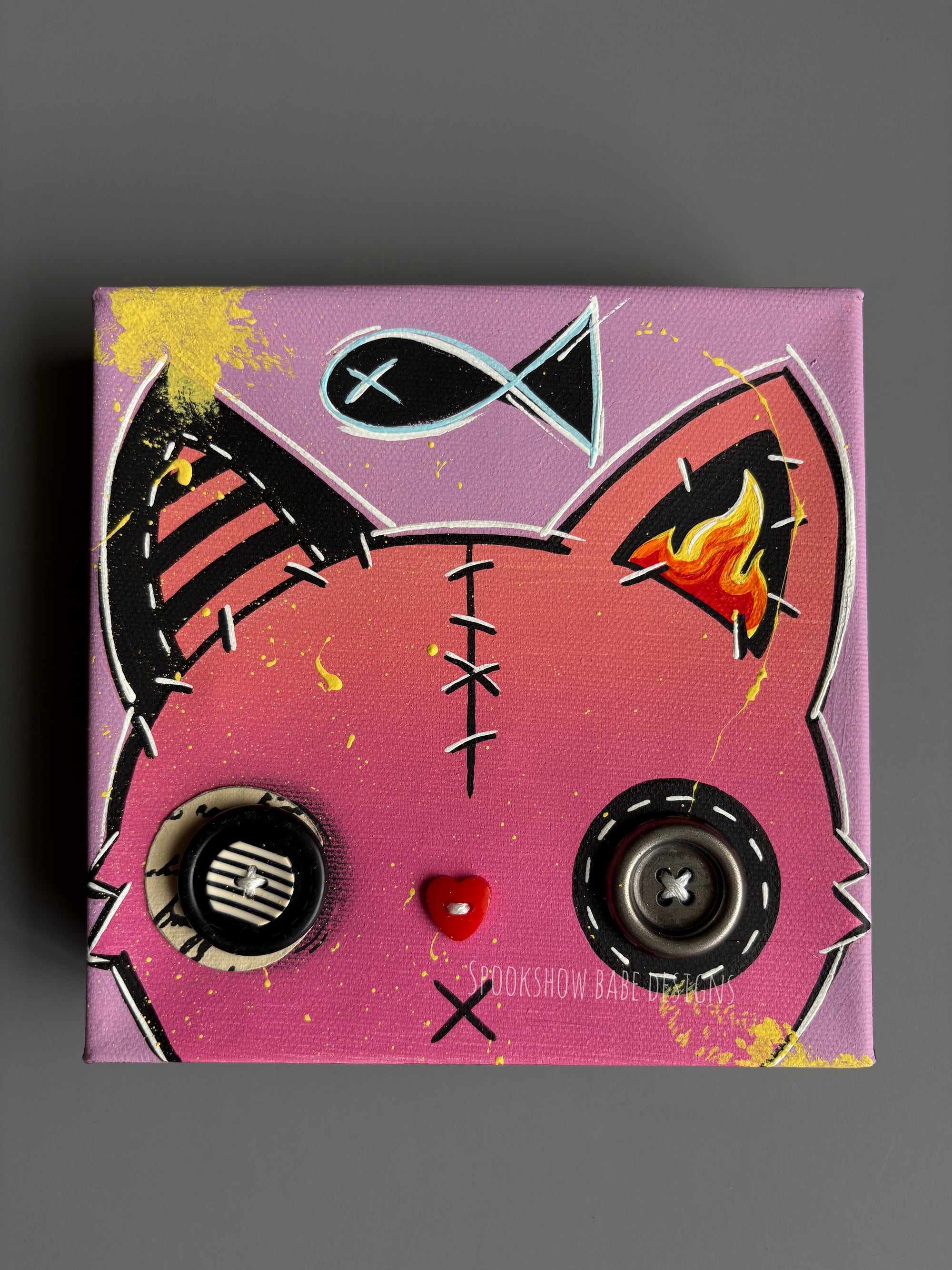 Original Canvas Kitty Painting 2