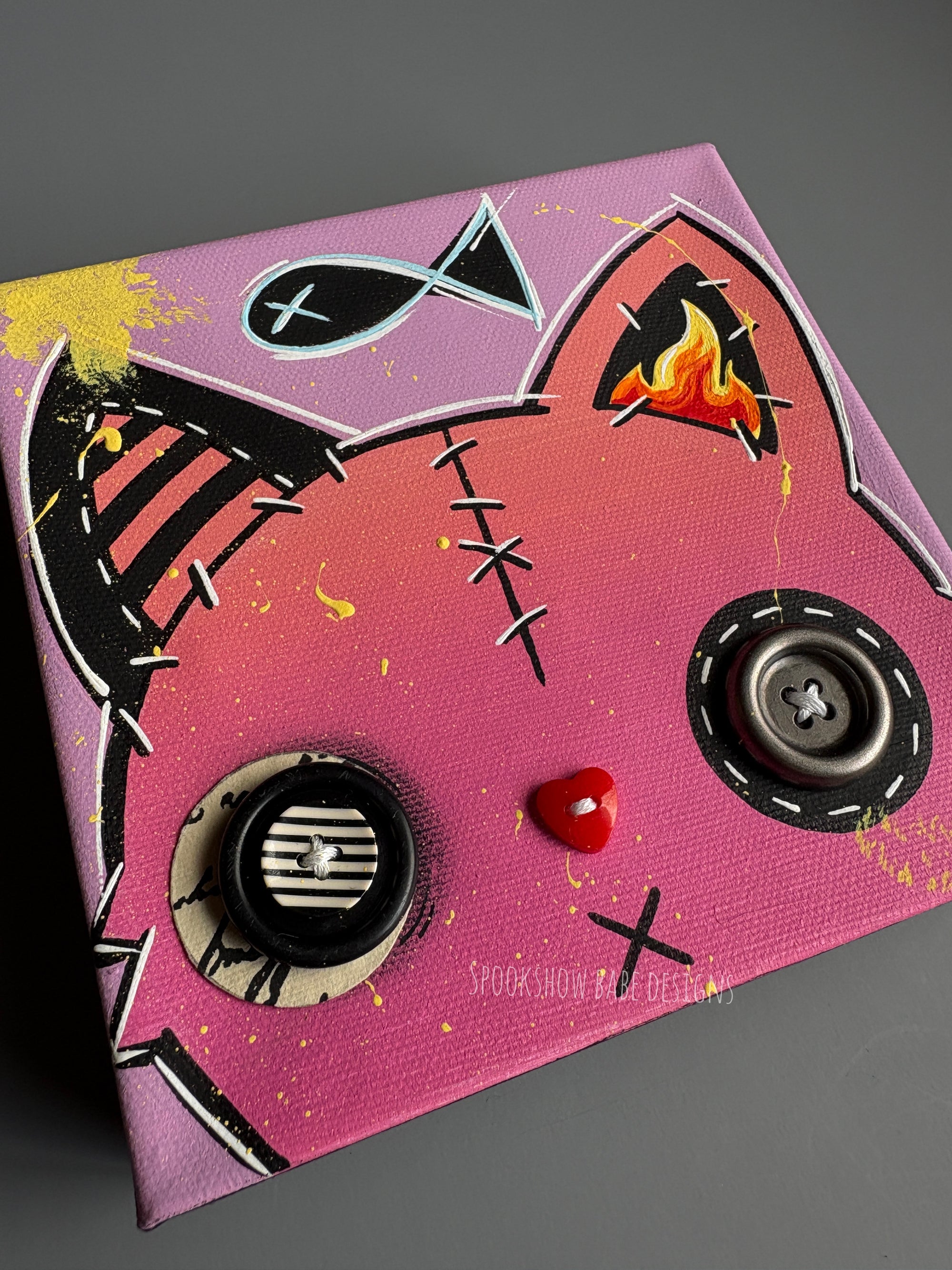 Original Canvas Kitty Painting 2