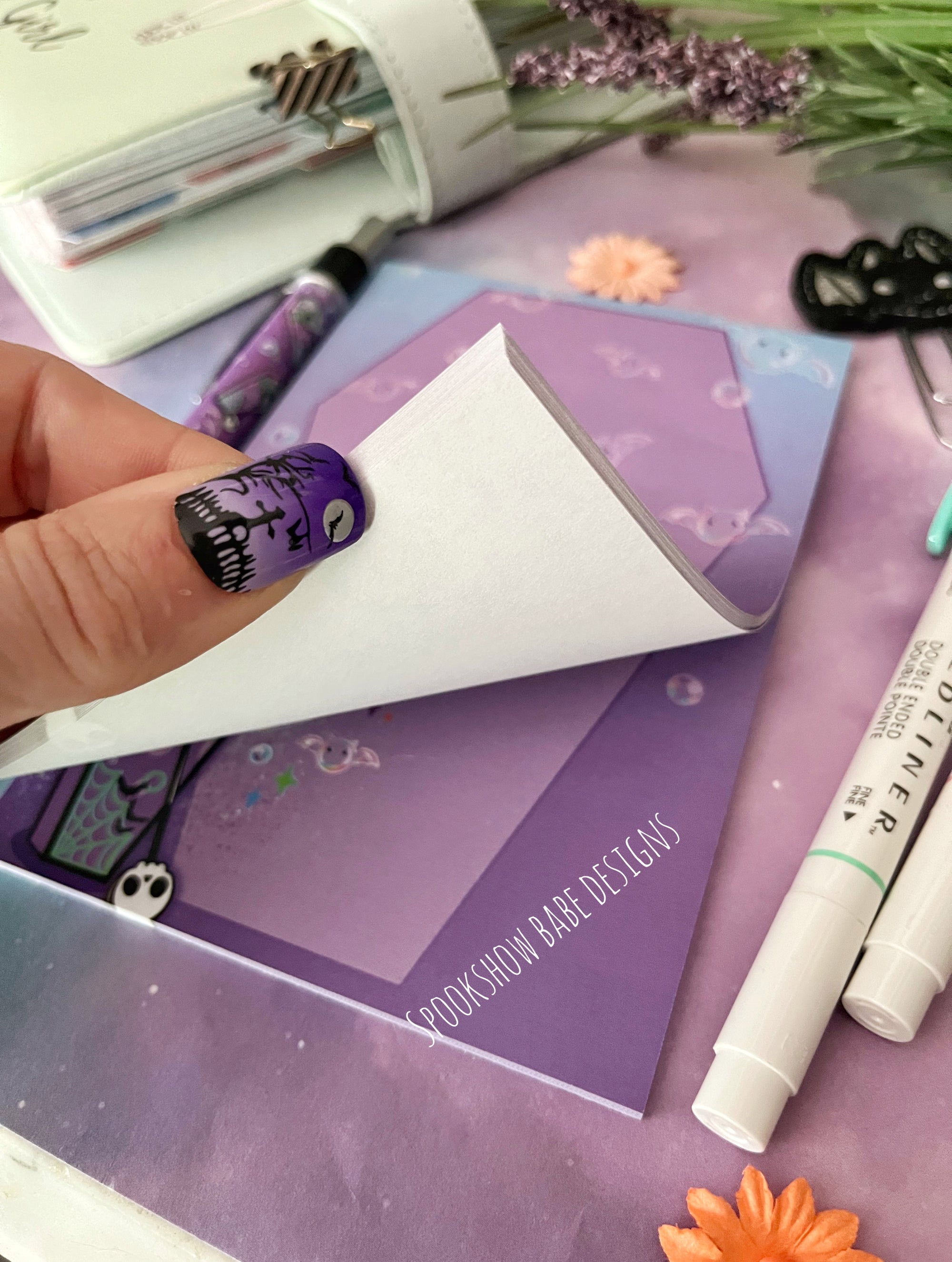 Spooky Bubbles 4x6 Sticky Notepad & Pen Set