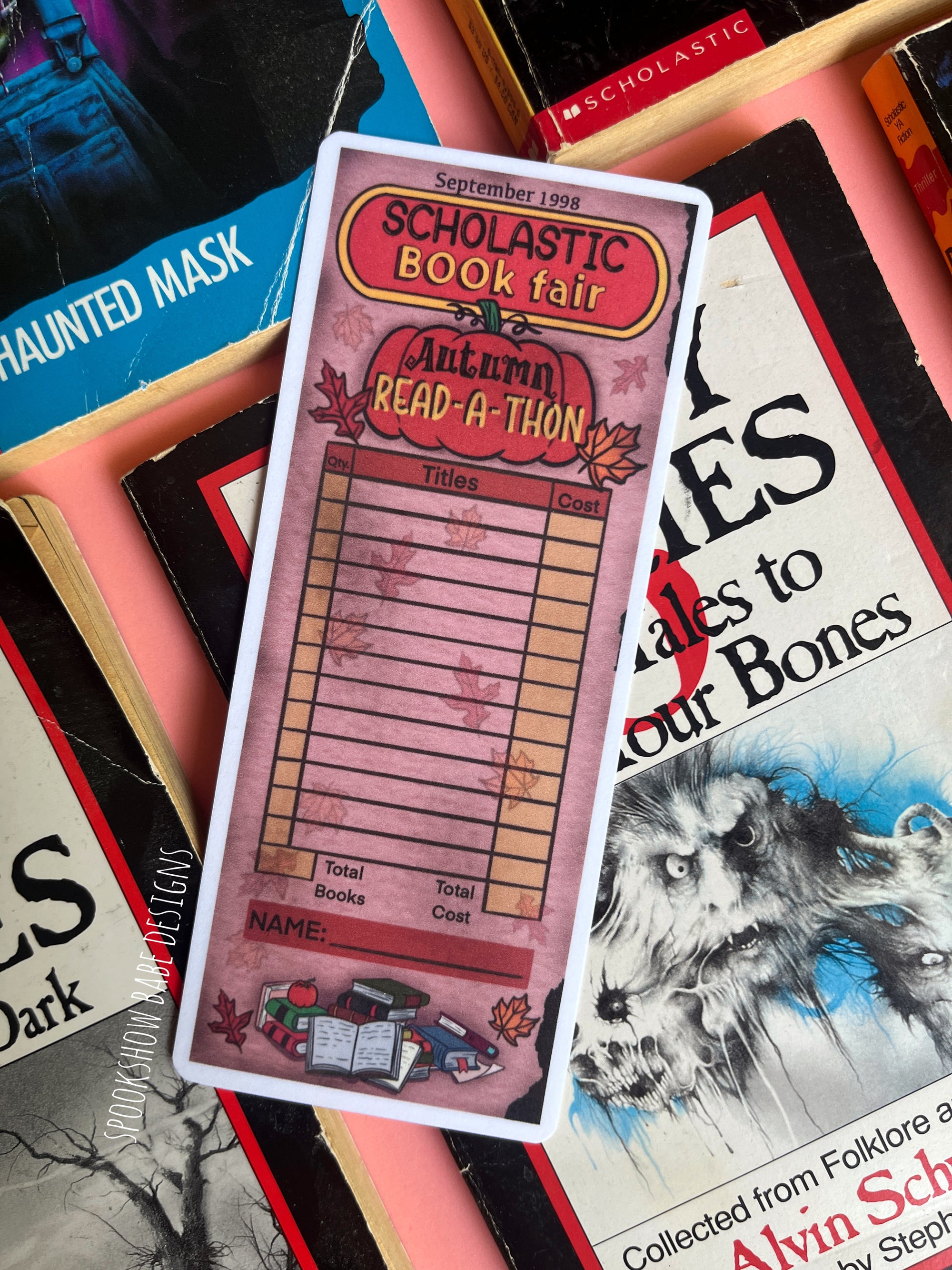 Autumn Read-A-Thon Scholastic Book Fair Order Form Bookmark