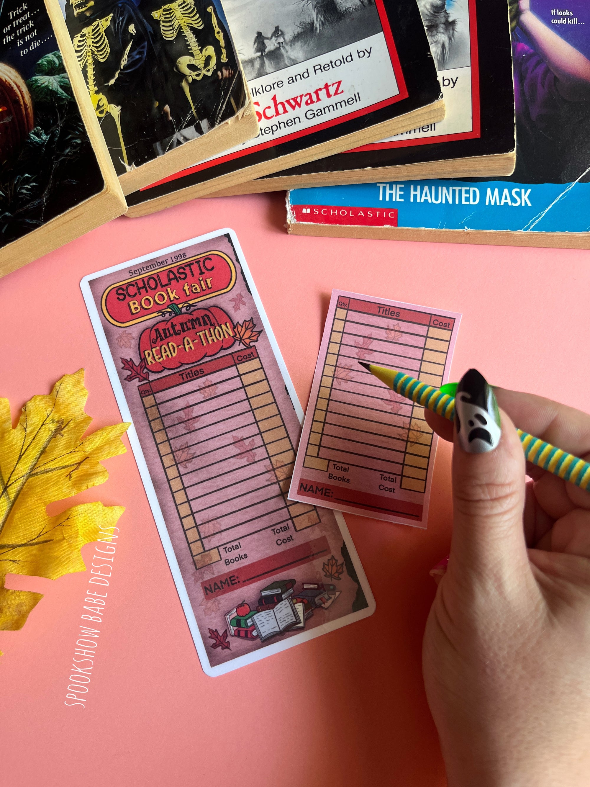 Autumn Read-A-Thon Scholastic Book Fair Order Form Bookmark