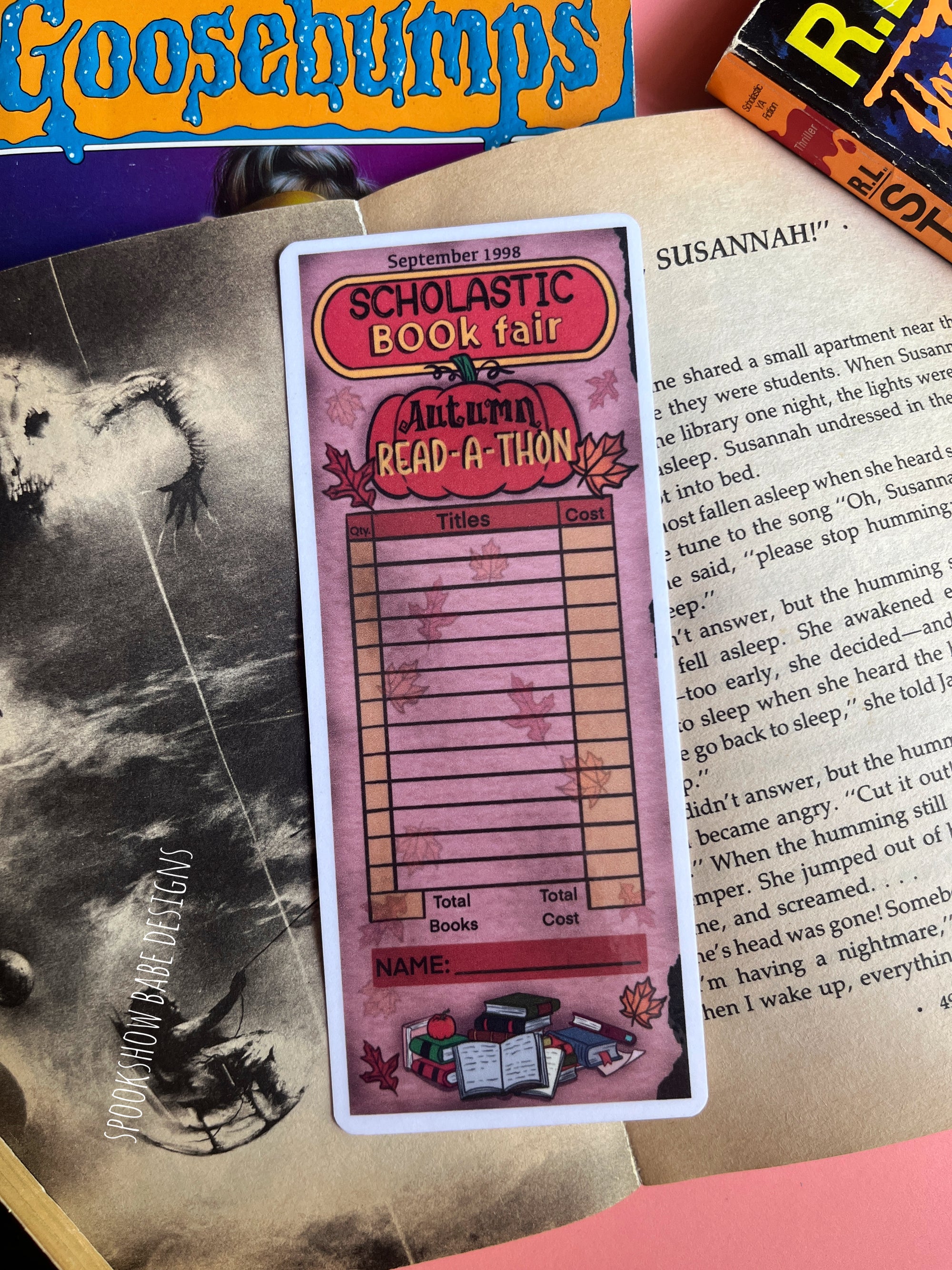 Autumn Read-A-Thon Scholastic Book Fair Order Form Bookmark
