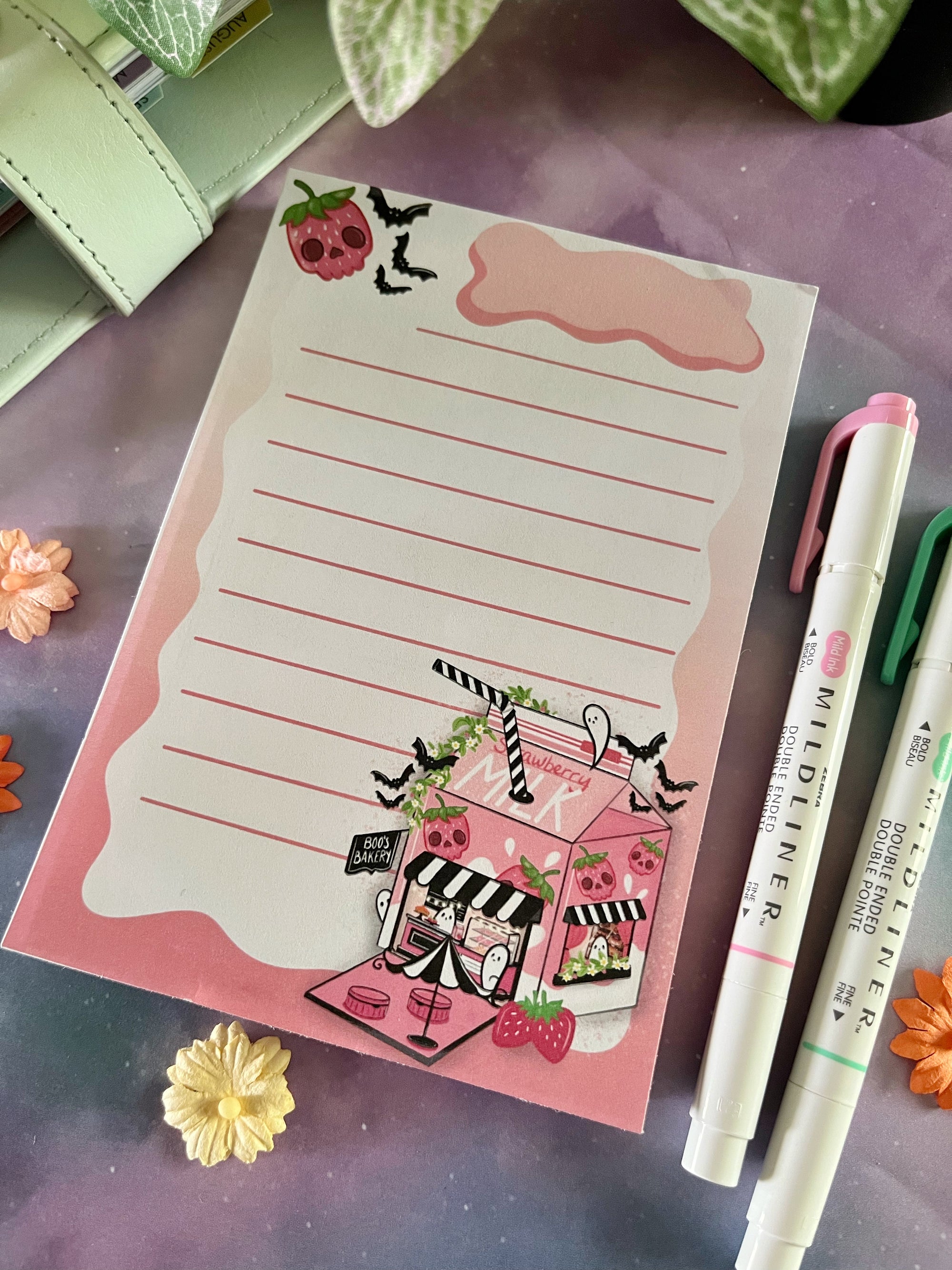 Boo Berry Milk Shop 4x6 Sticky Notepad