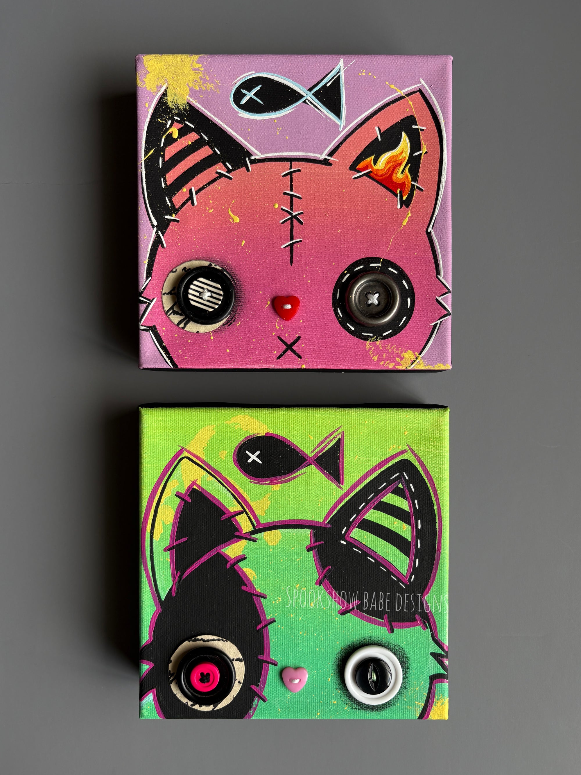 Original Canvas Kitty Painting 2
