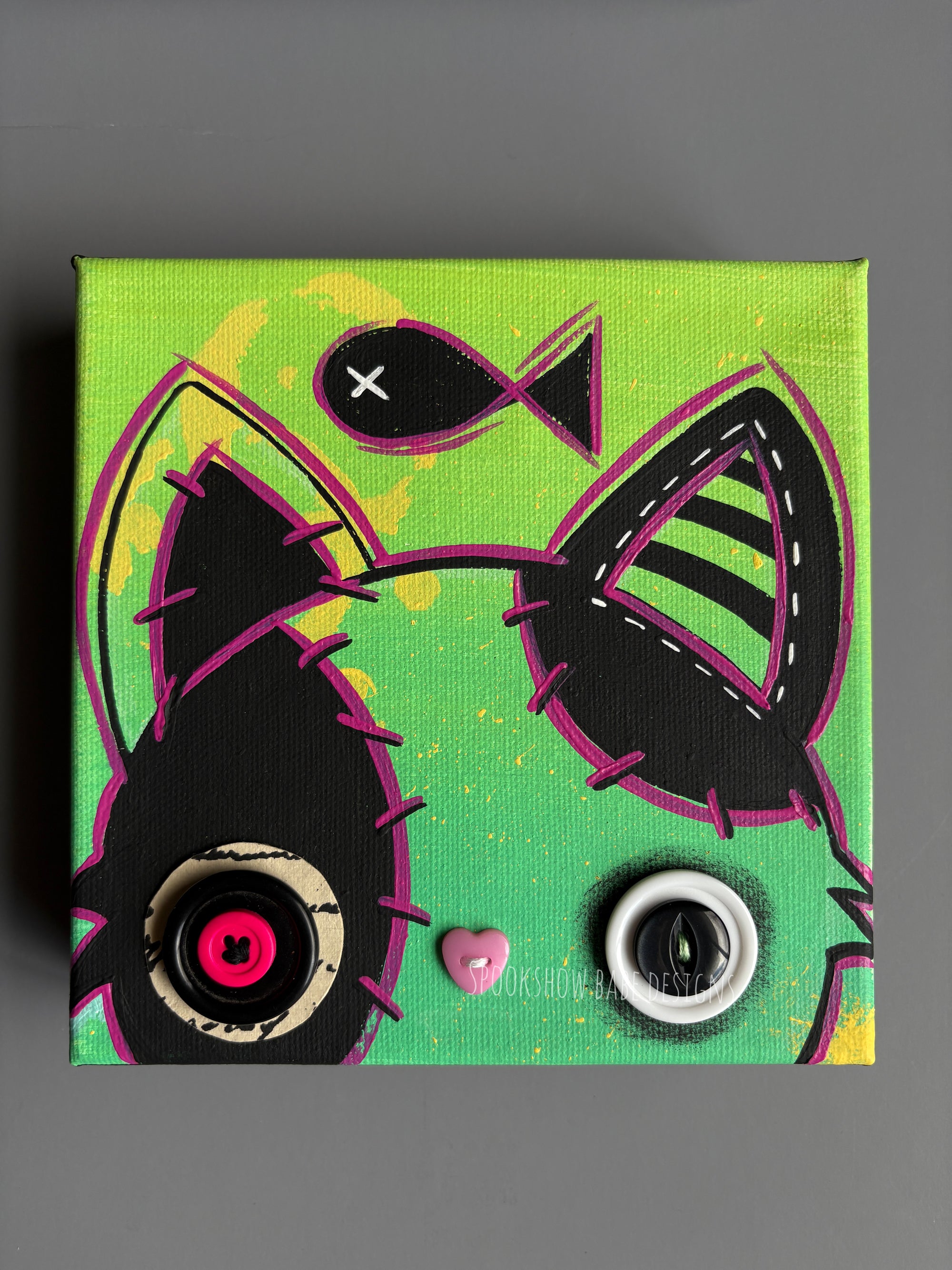 Original Canvas Kitty Painting 1