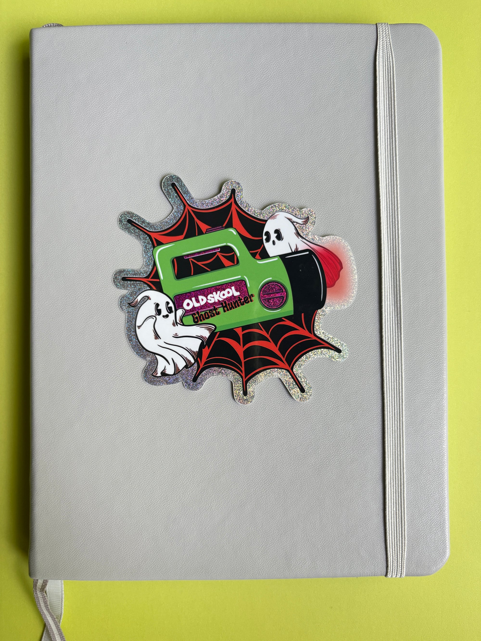 Old Skool Ghost Hunter Glitter Sticker