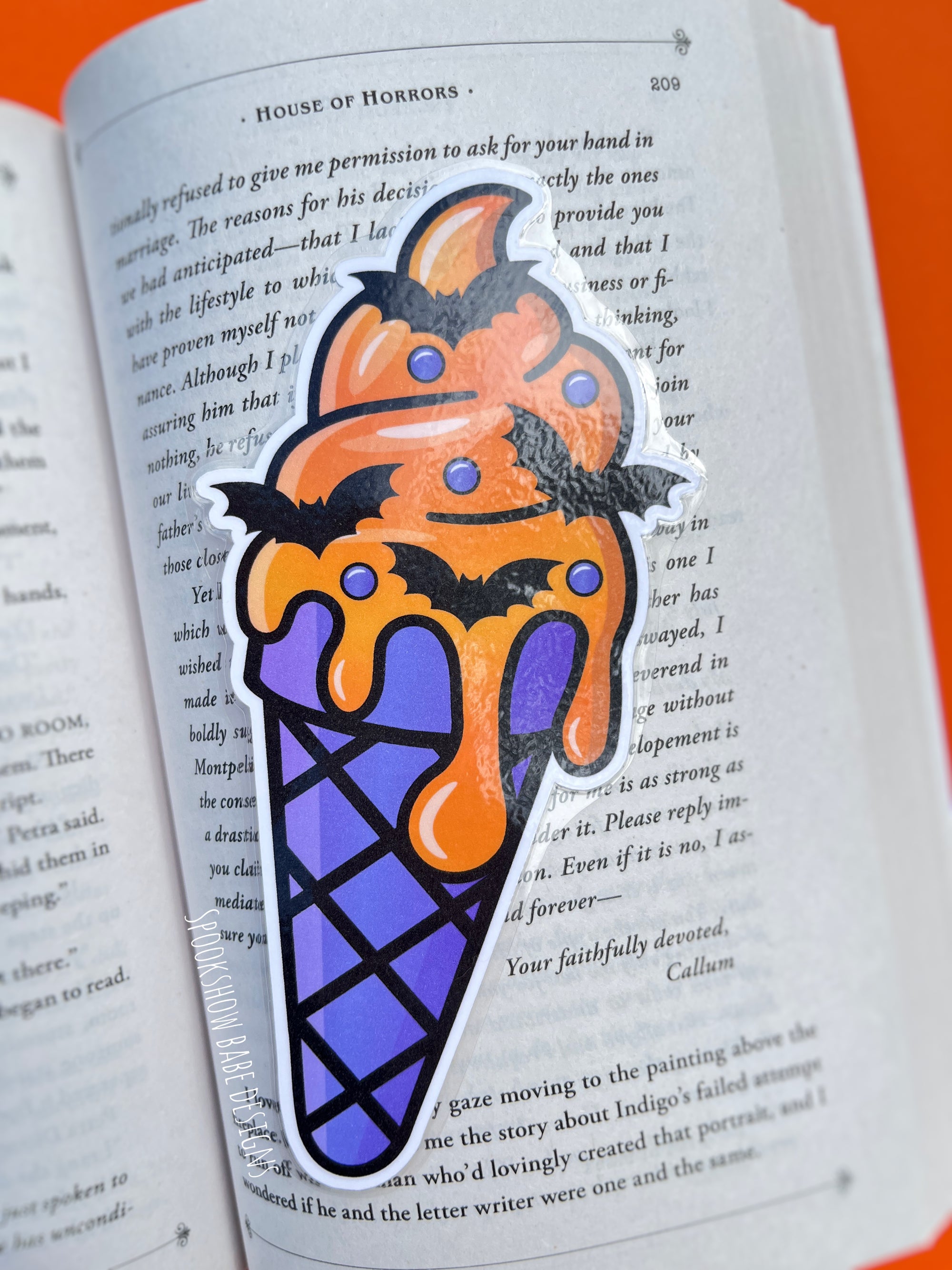 Bat Sprinkles Spooky Scoop Bookmark