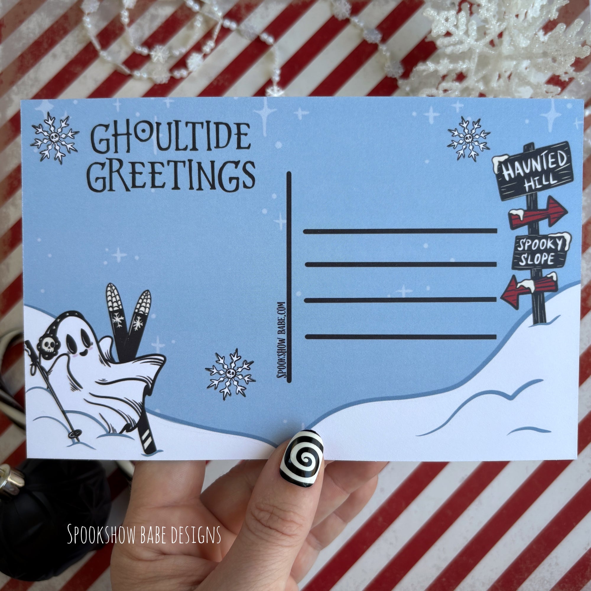 Spooky Slopes Ski Resort Single Postcard