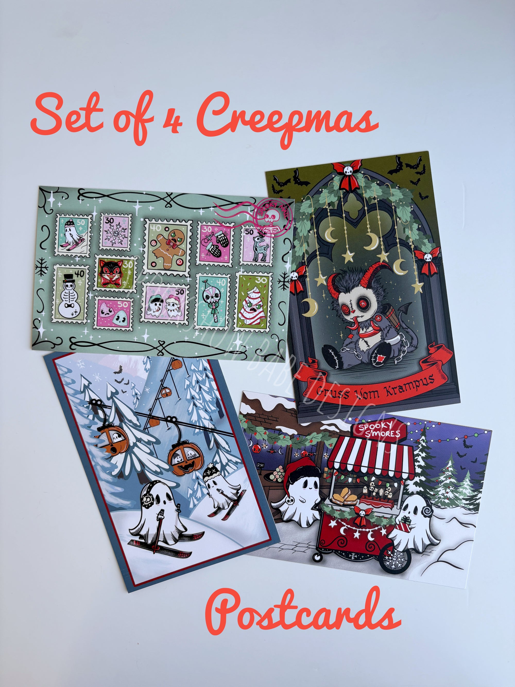 Haunted Holiday 4 Postcard Set & Pen