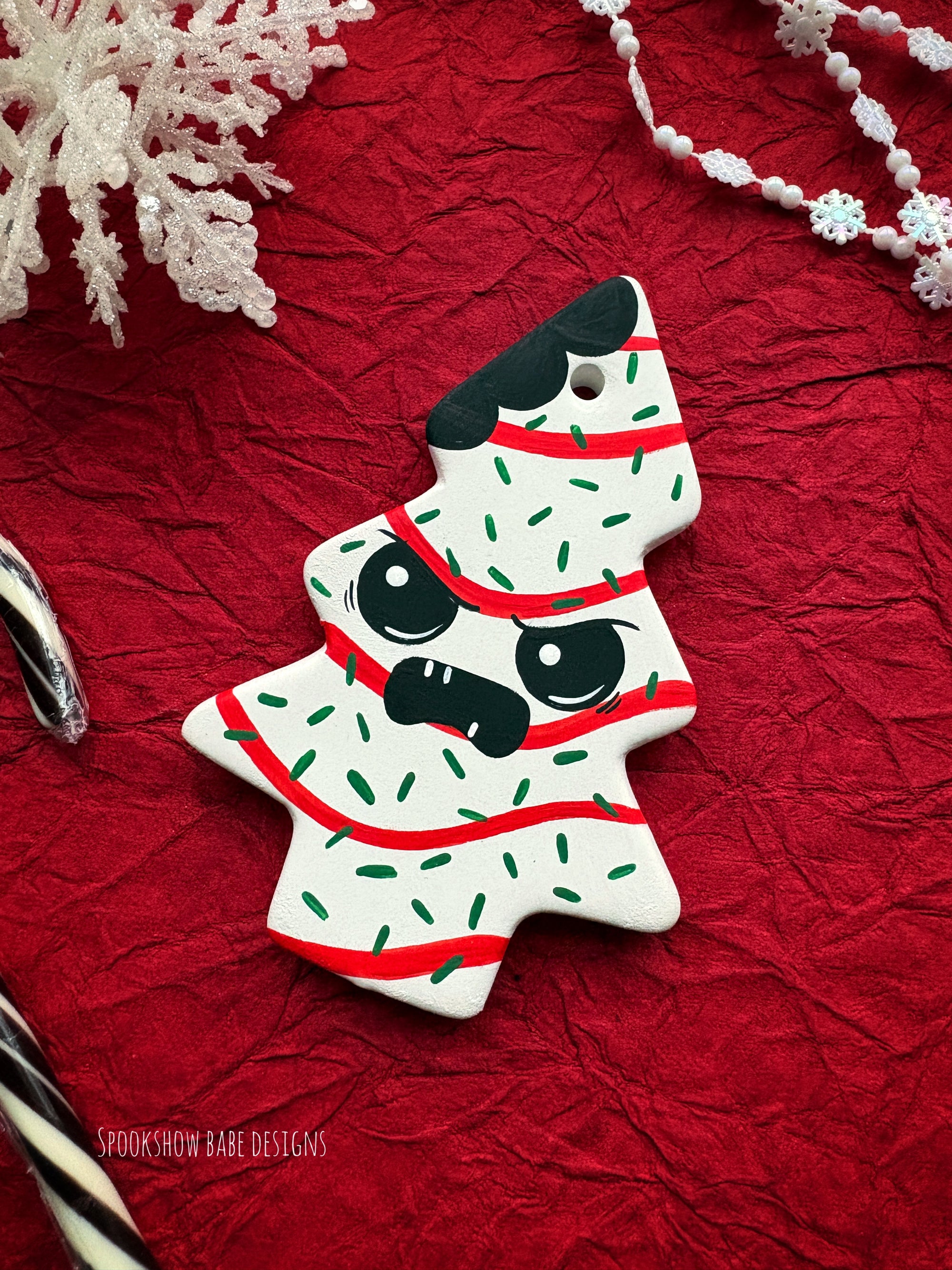 Angry Christmas Cake Ornament