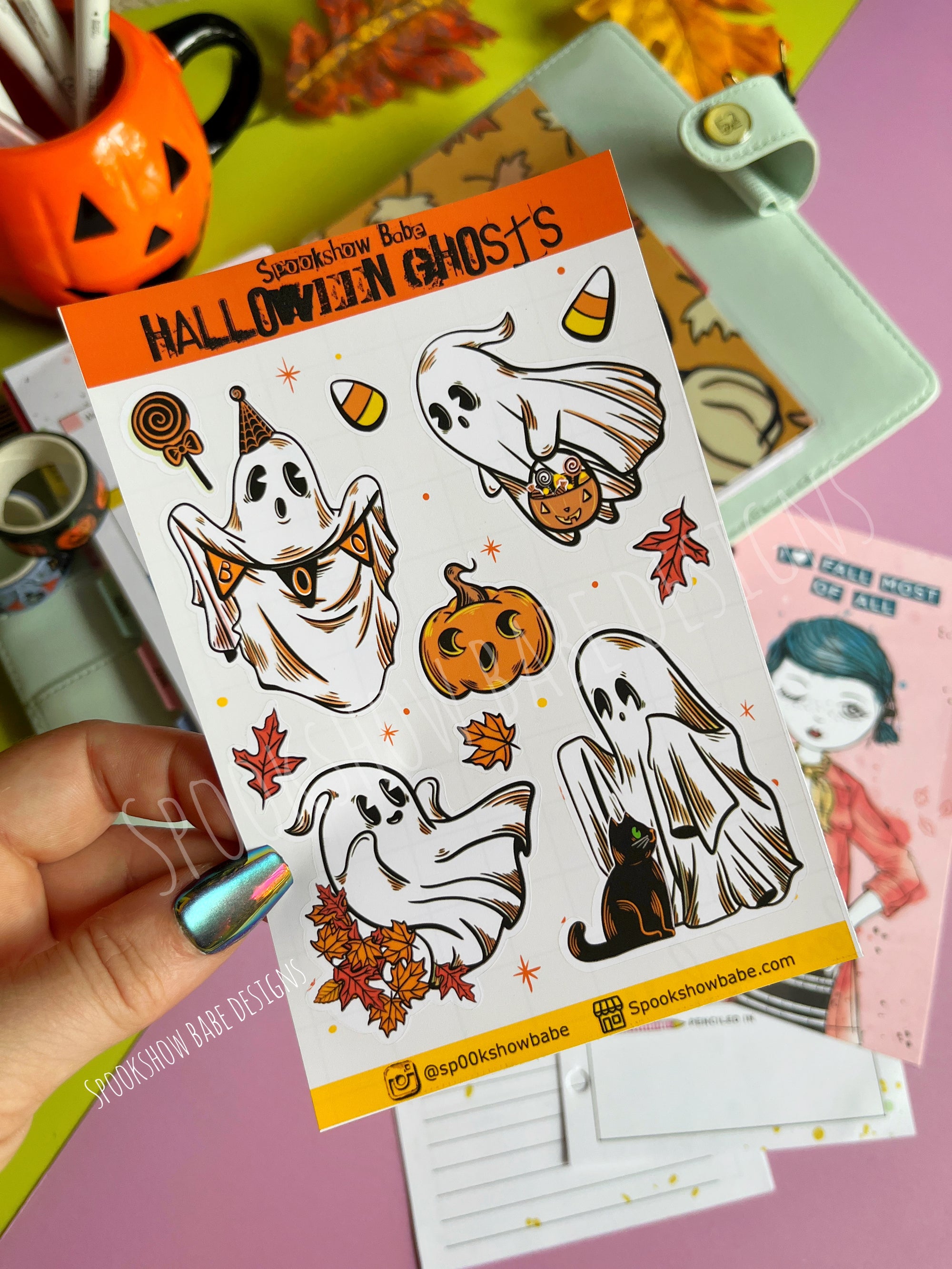 Halloween Ghosts Sticker Sheet