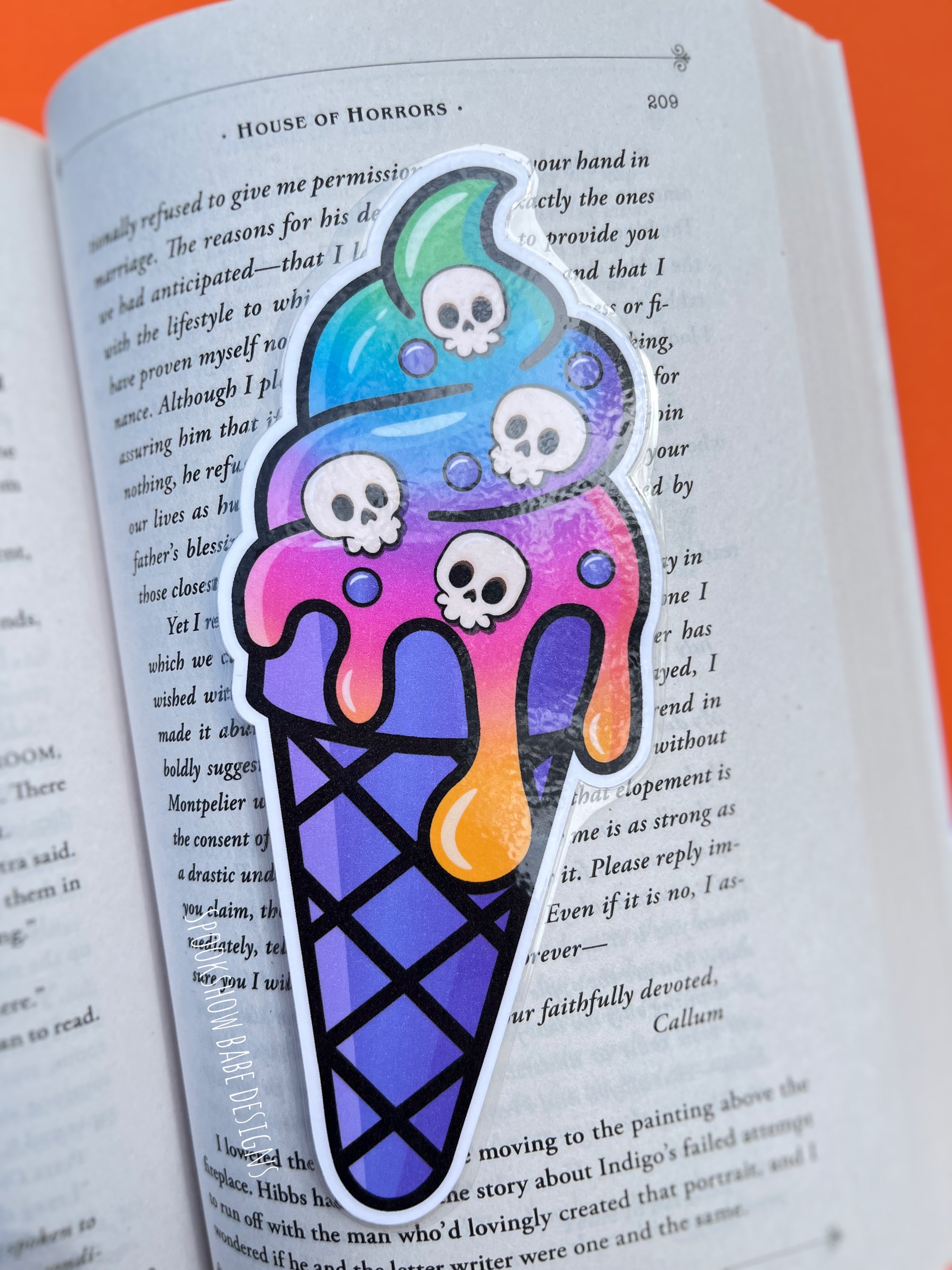 Skull Sprinkles Spooky Scoop Bookmark