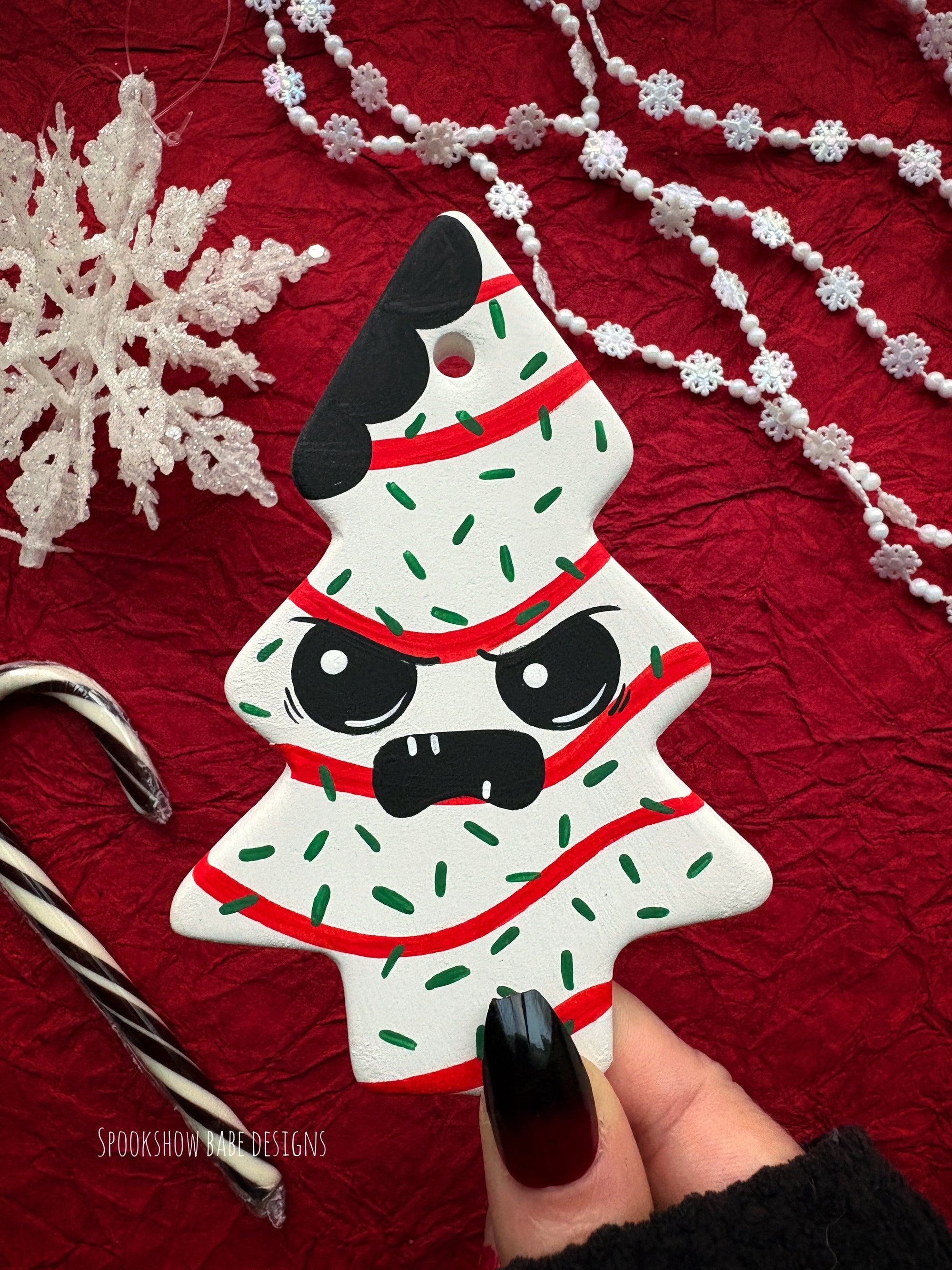 Angry Christmas Cake Ornament