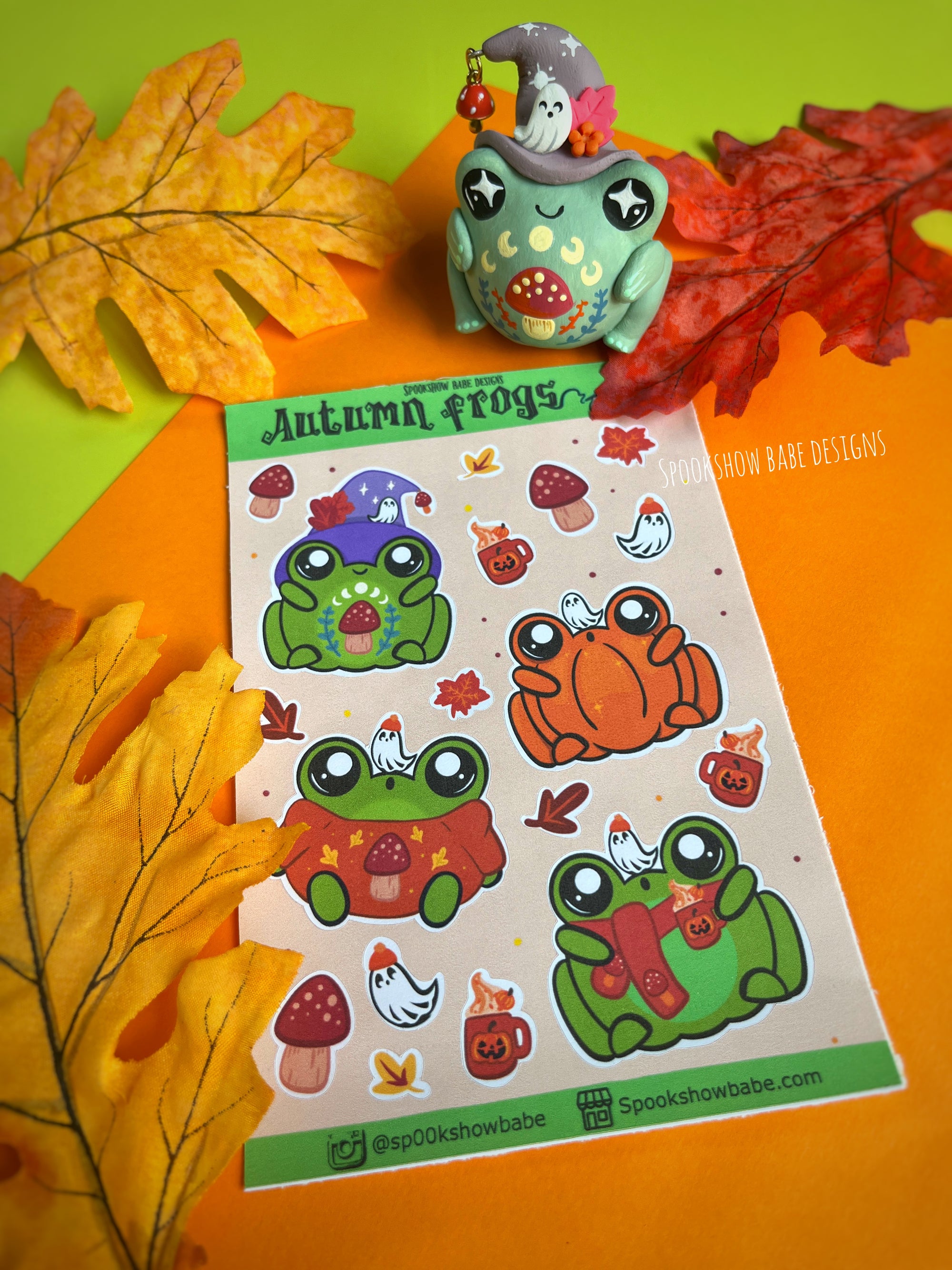 Autumn Frogs and Ghostie Sticker Sheet