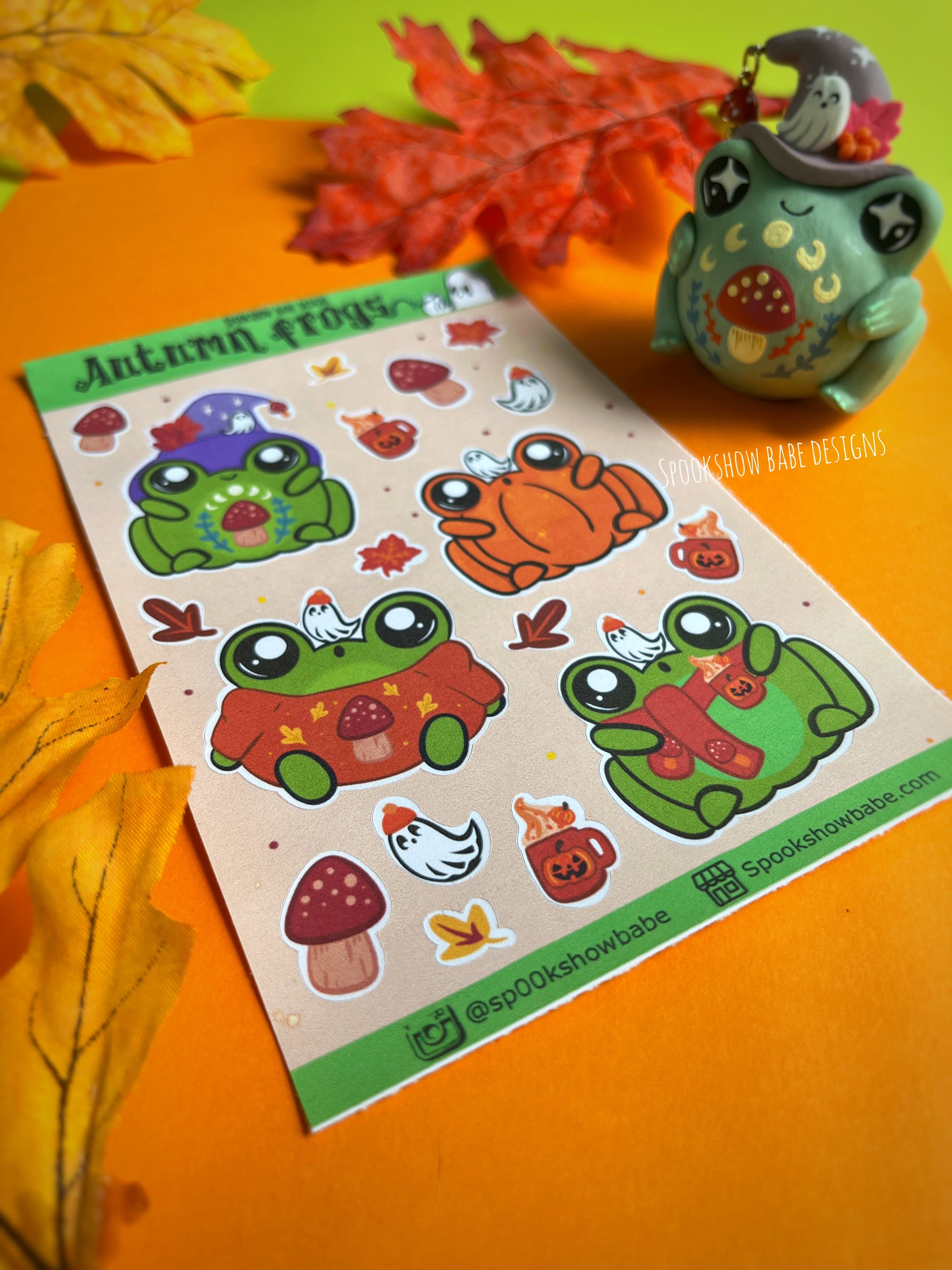 Autumn Frogs and Ghostie Sticker Sheet