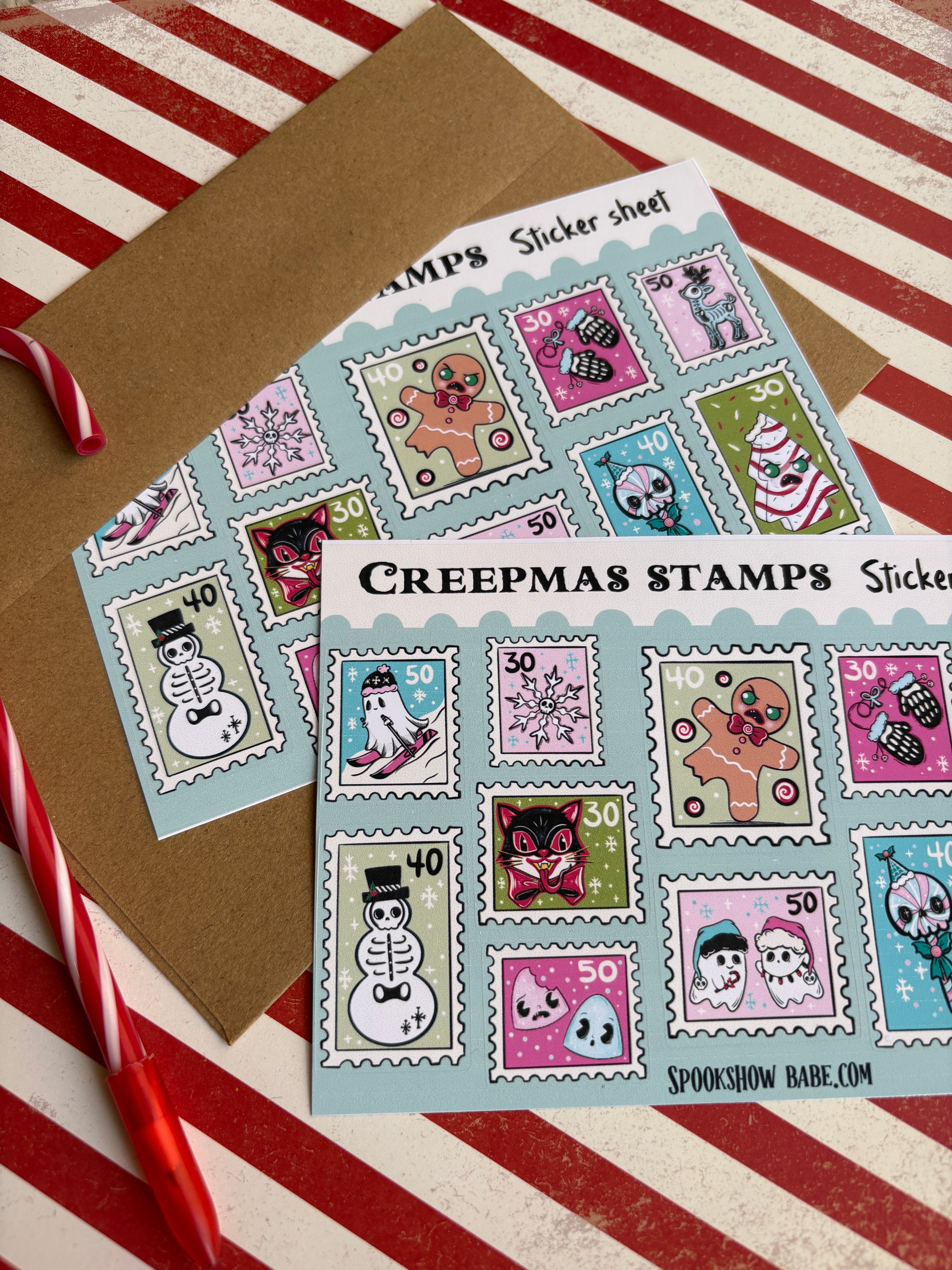 Creepmas Stamps Sticker Sheet