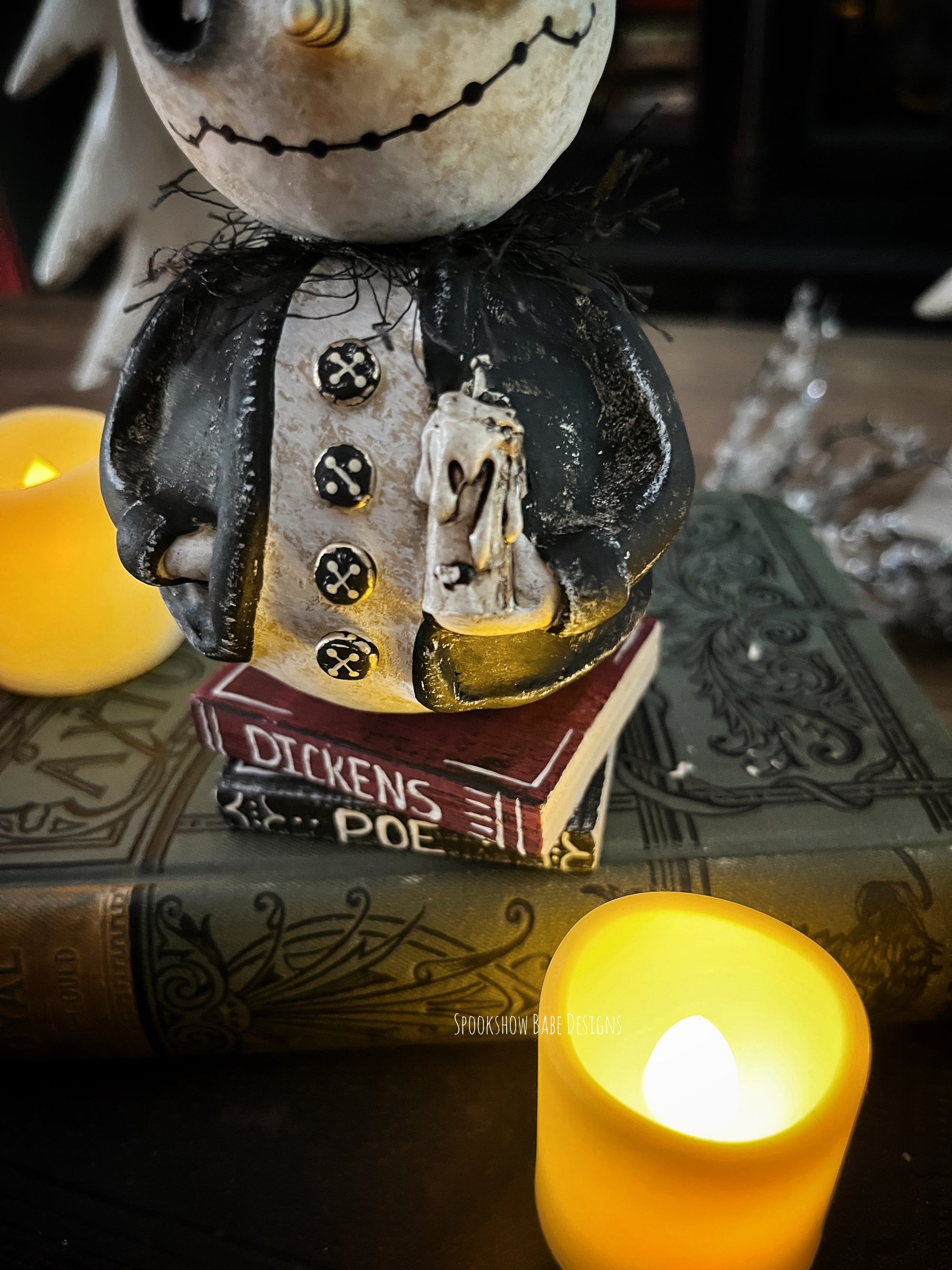 Victorian Snowman with Raven- A Dickens Christmas