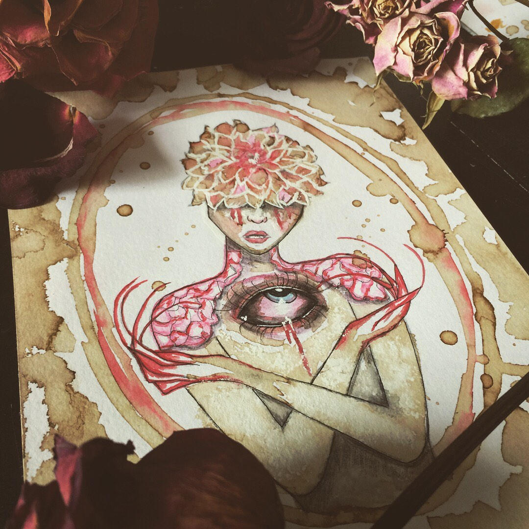Gothic Watercolor Clicker Art Print