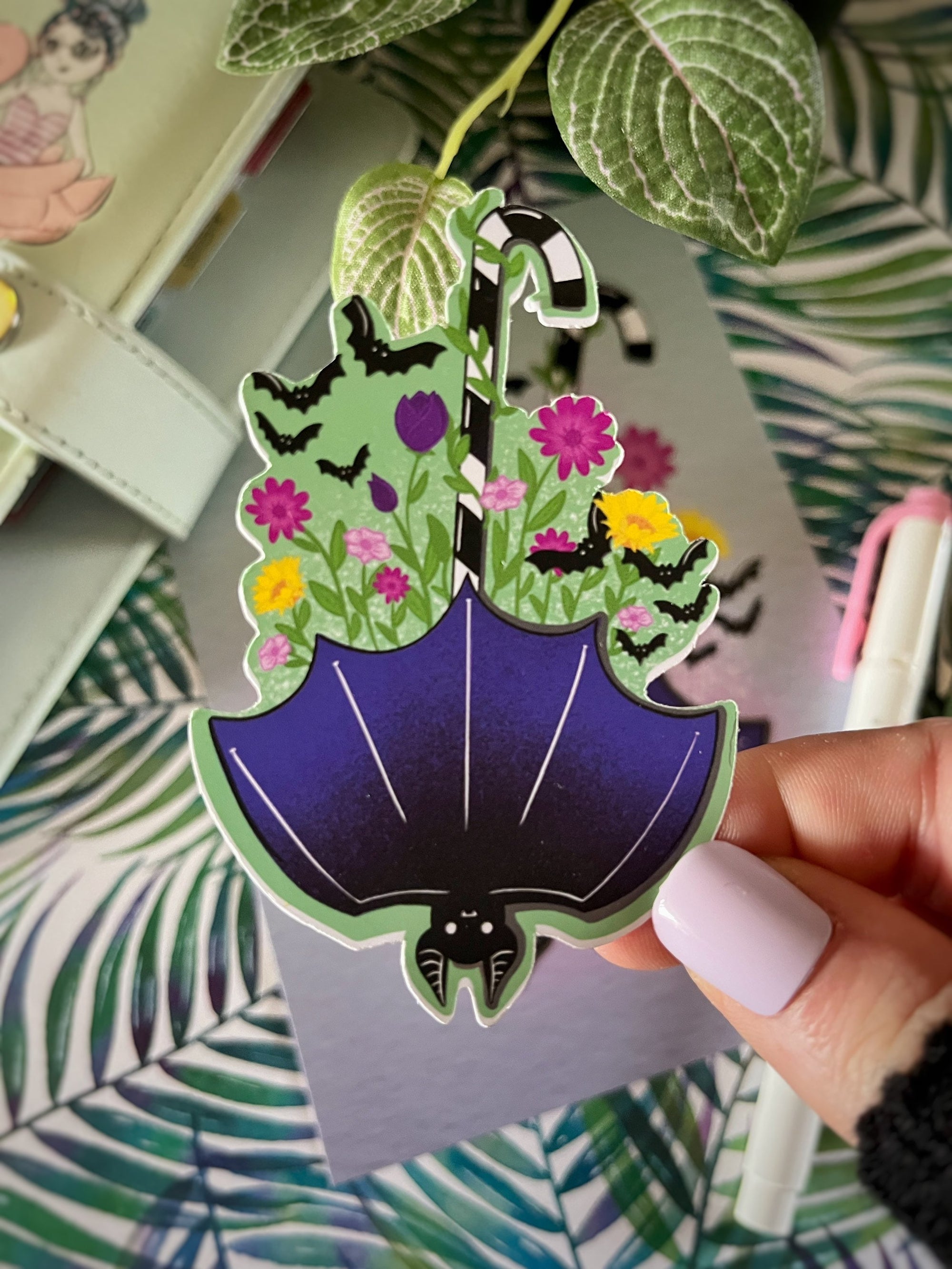 Bat Umbrella Sticker