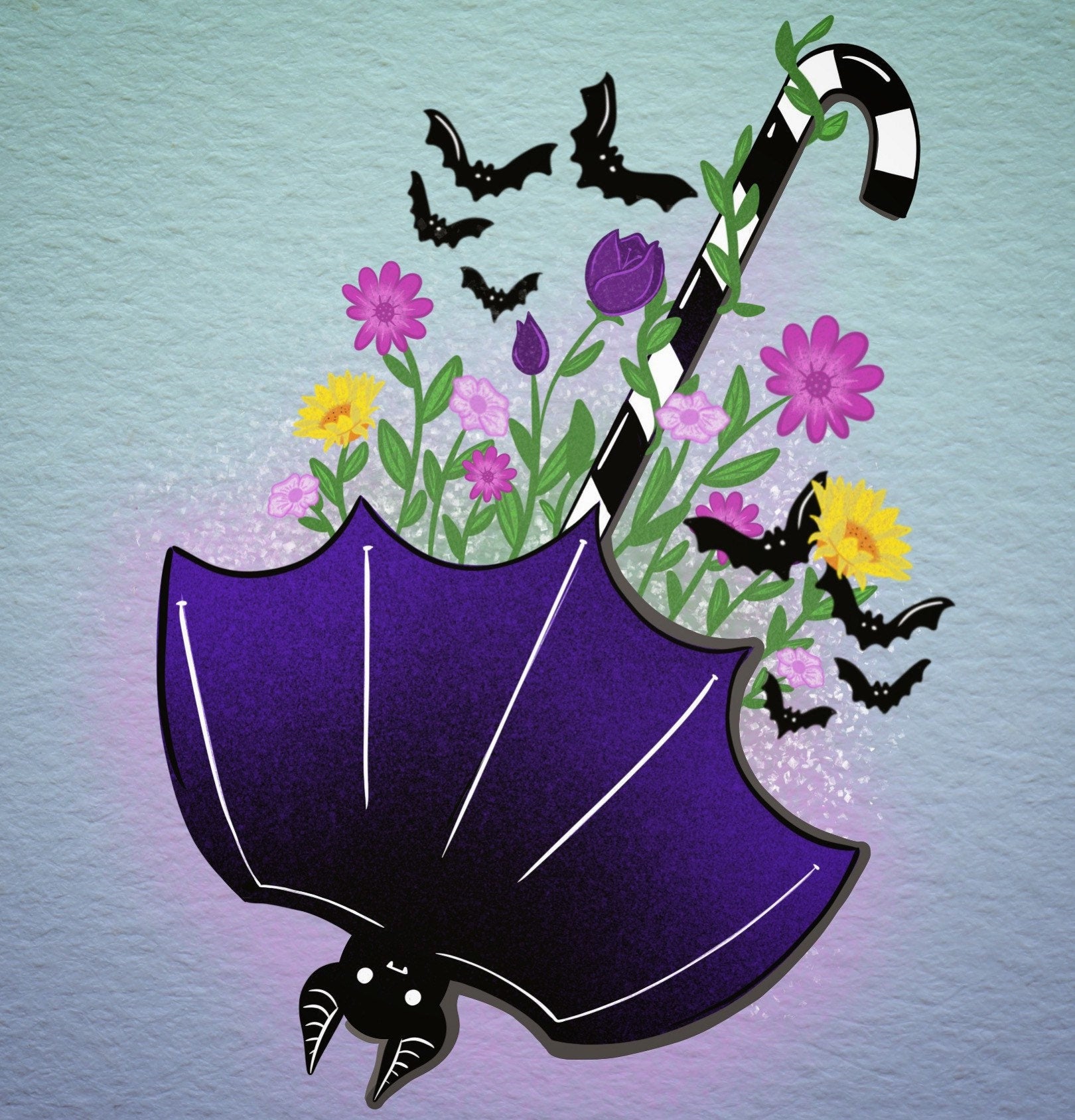 Bat Umbrella Postcard