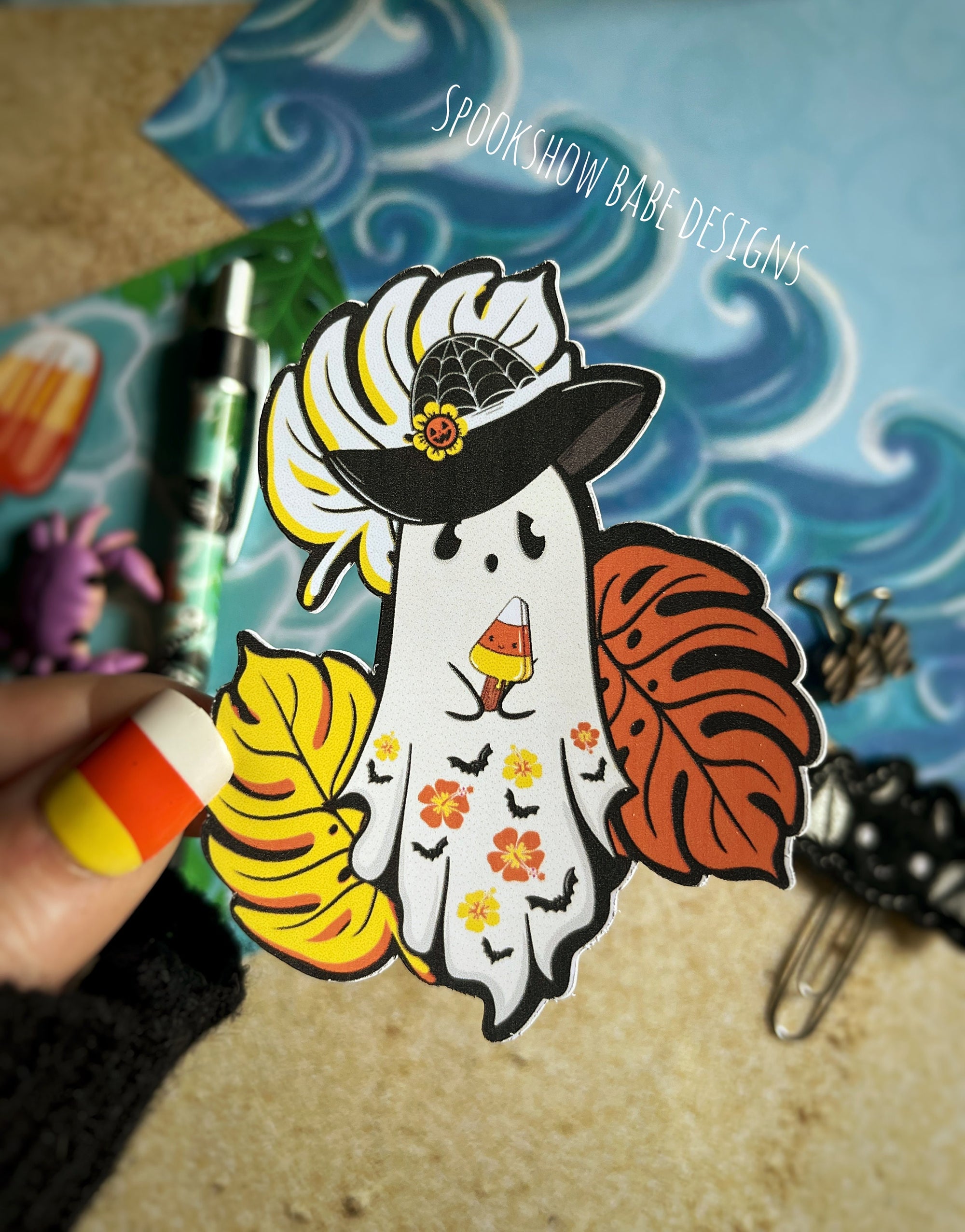 Beach Boo Tropical Ghost Sticker