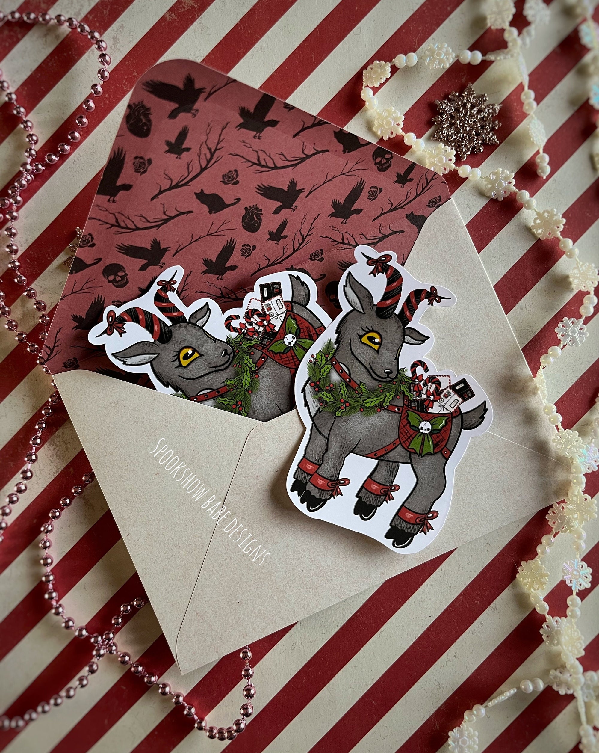 Large Christmas Yule Goat Sticker