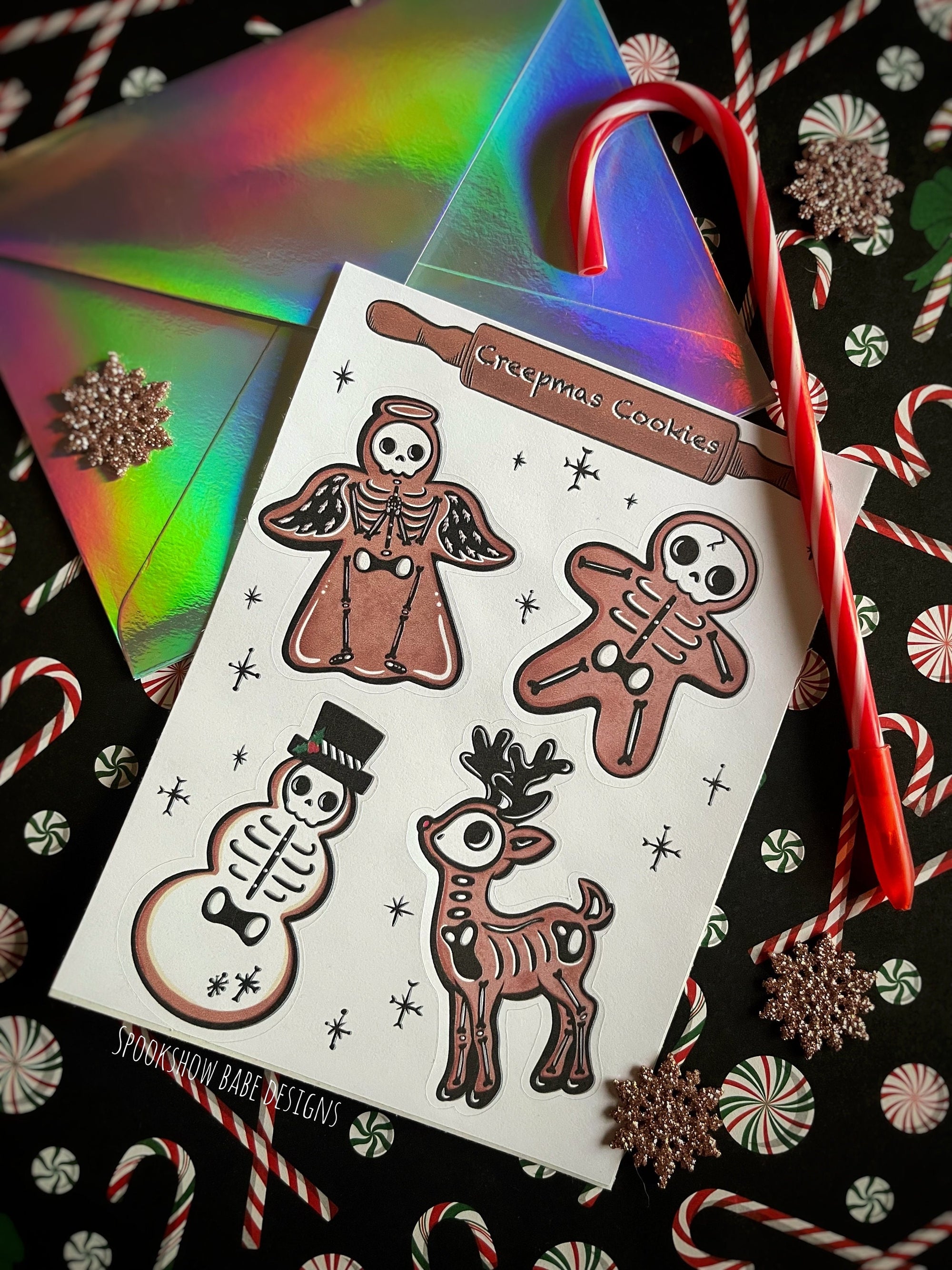 Gothic Christmas Cookie Sticker Sheet
