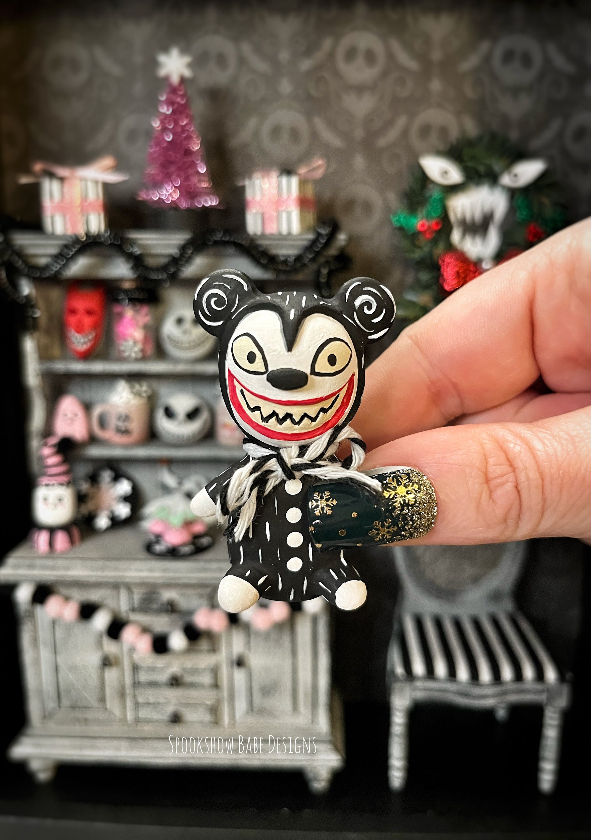 Miniature Scary Teddy Figurine