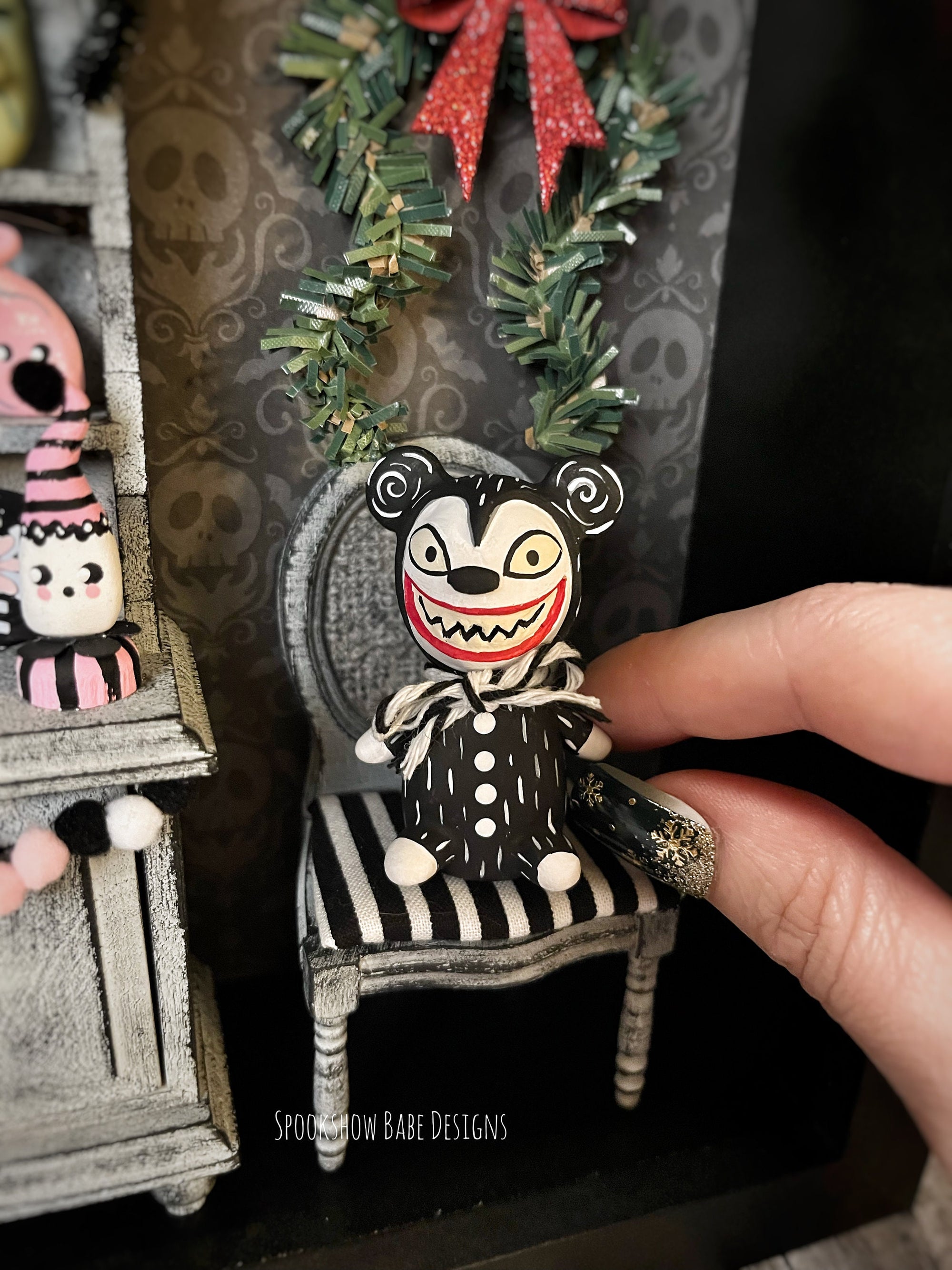 Miniature Scary Teddy Figurine