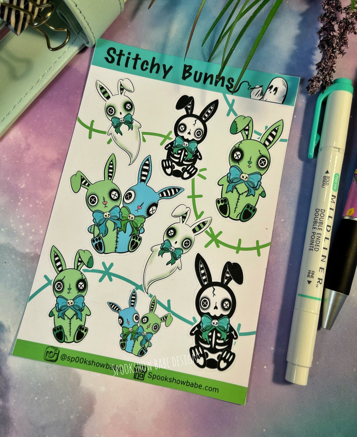 Goth Rabbit Sticker Stickers – Spookshow Babe Designs
