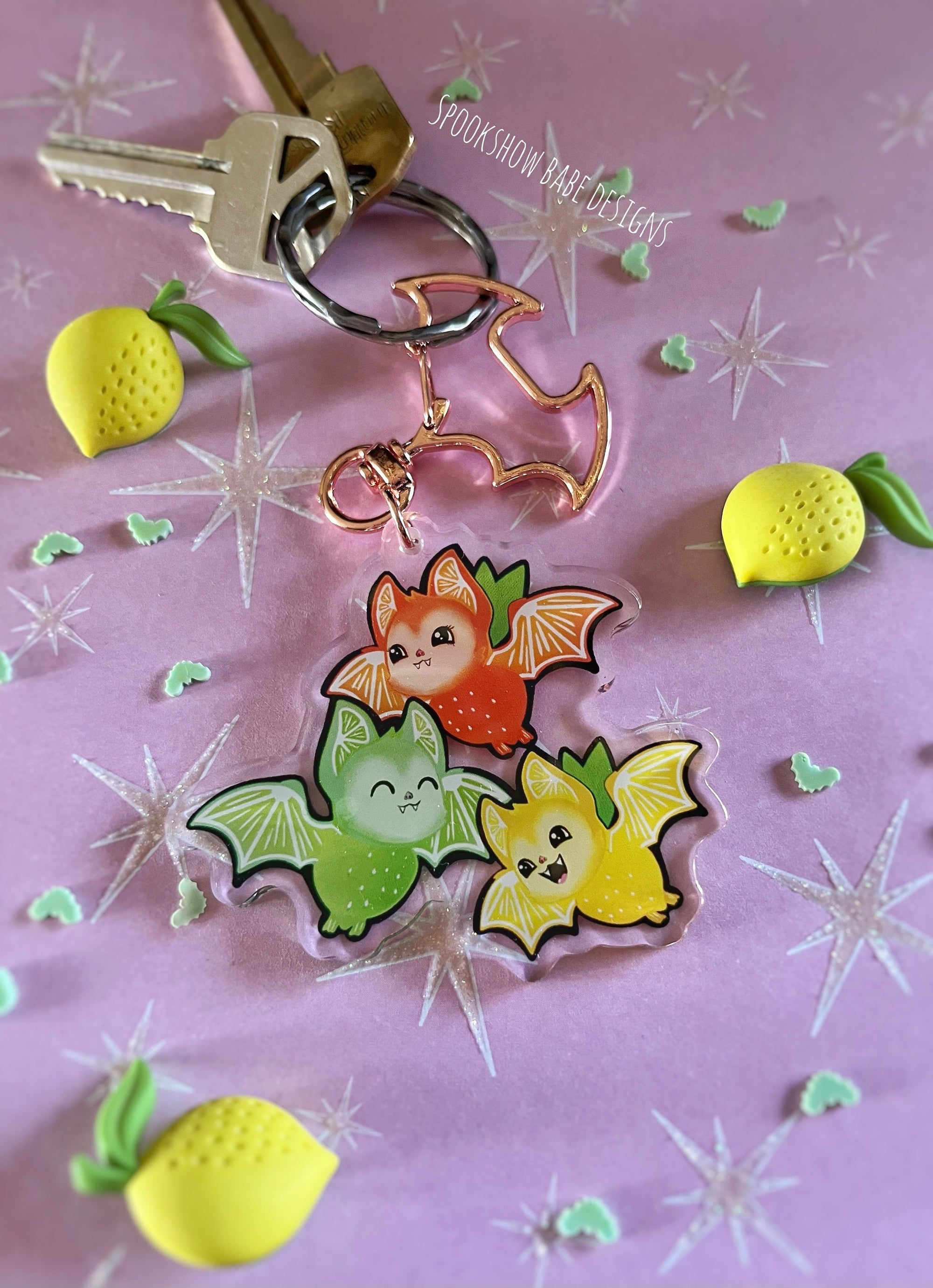 Fruit Bats Acrylic Keychain
