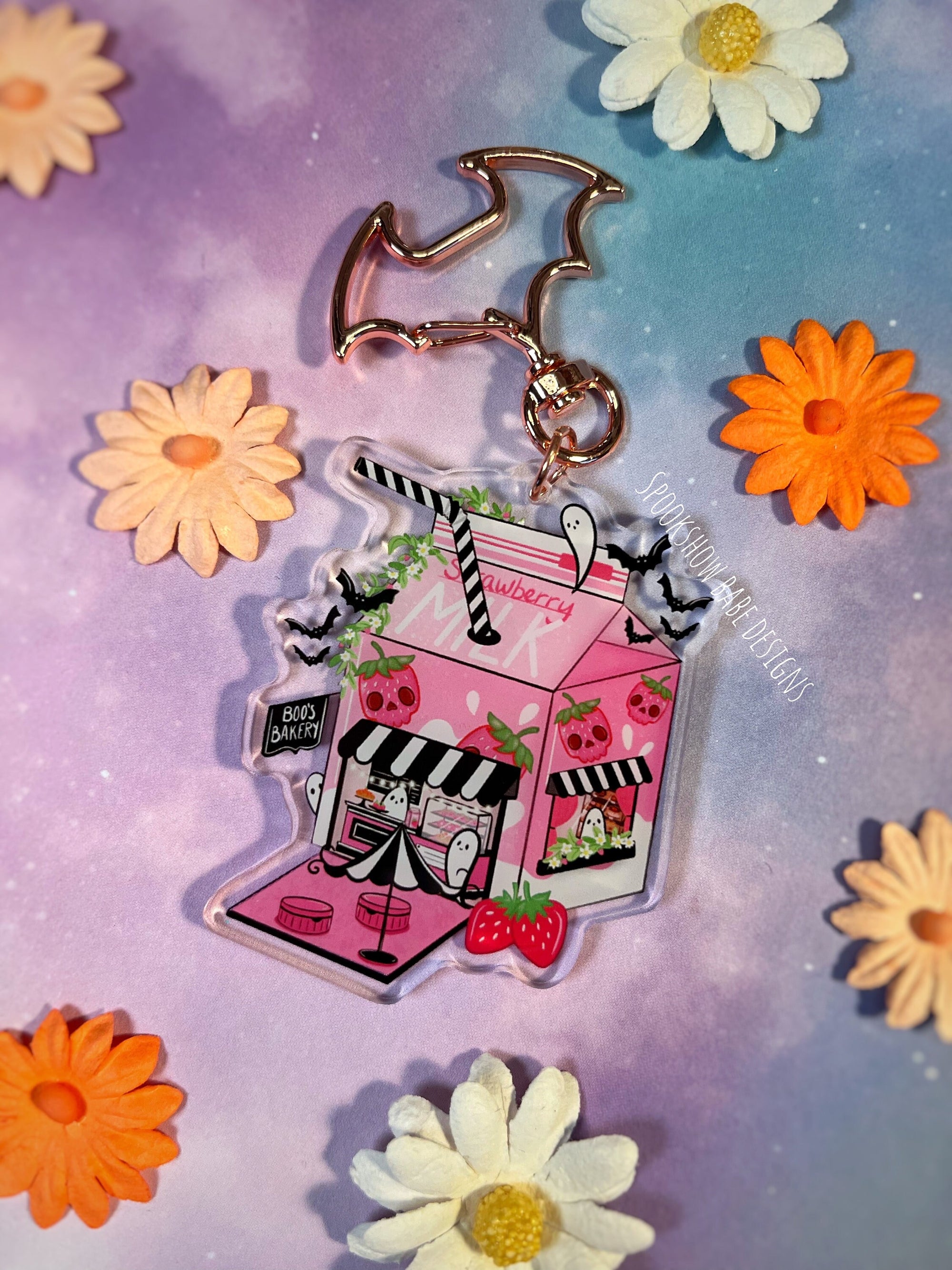 Boo Berry Milk Acrylic Keychain