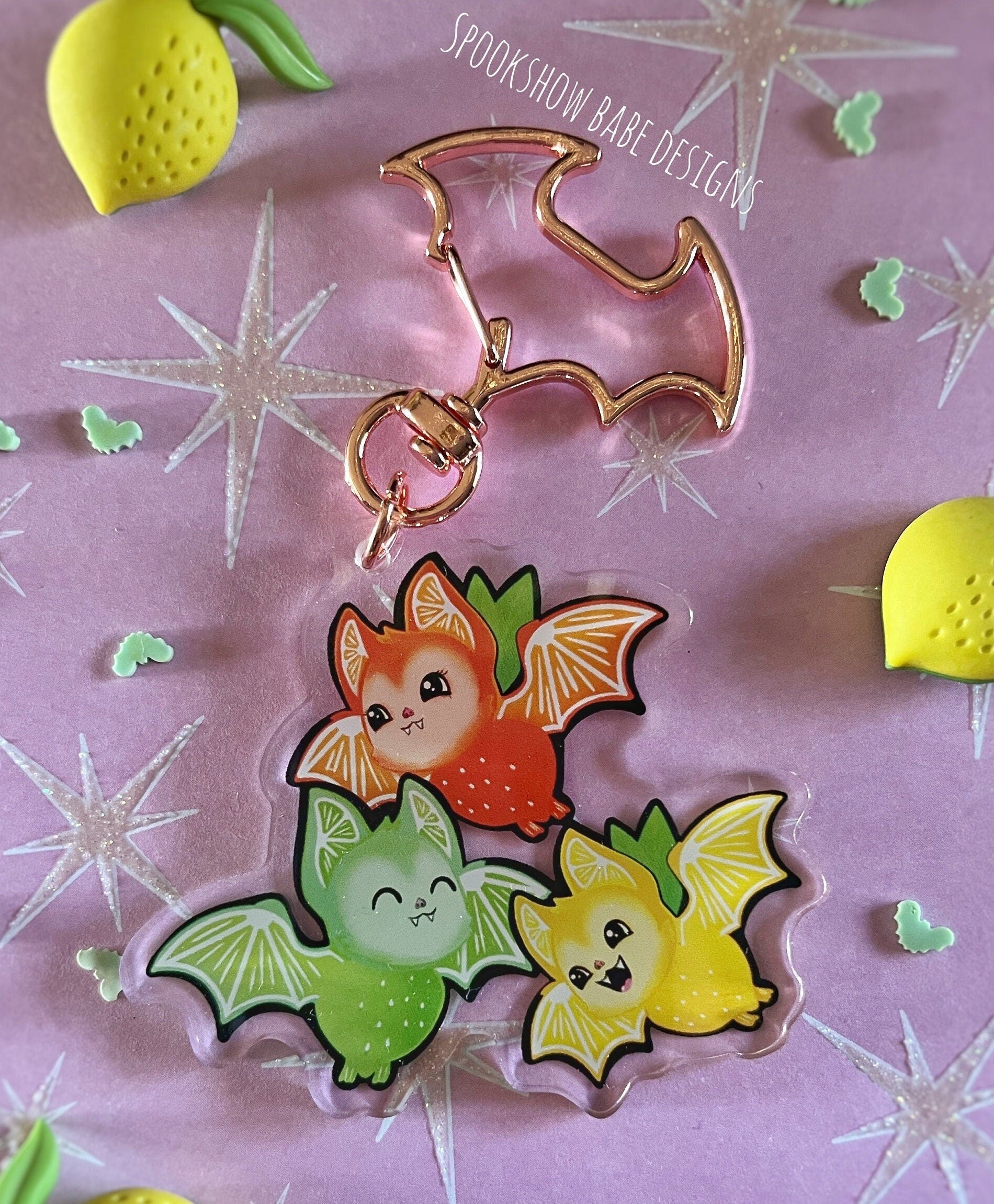 Fruit Bats Acrylic Keychain