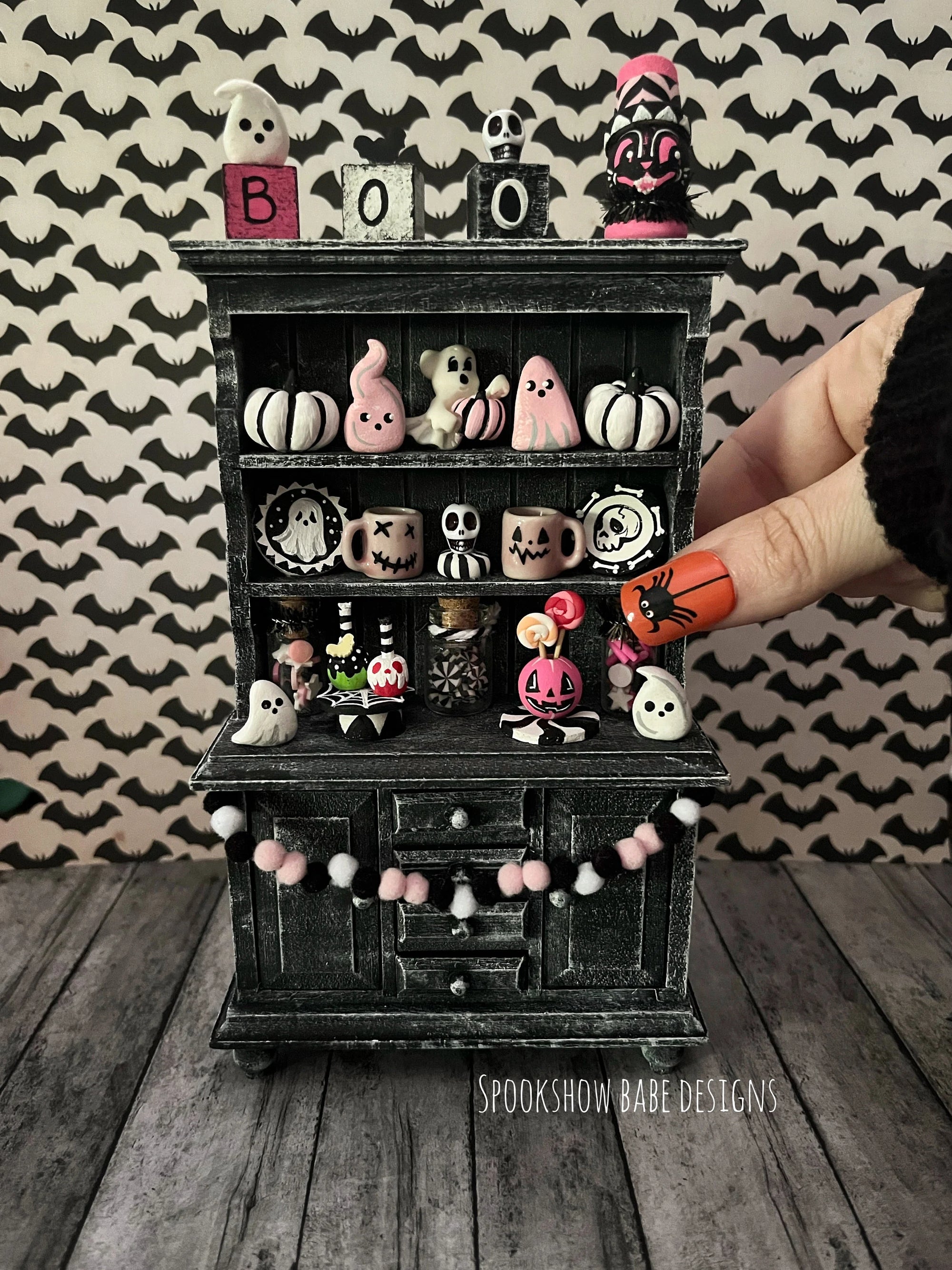 Handmade Miniature Halloween Hutch